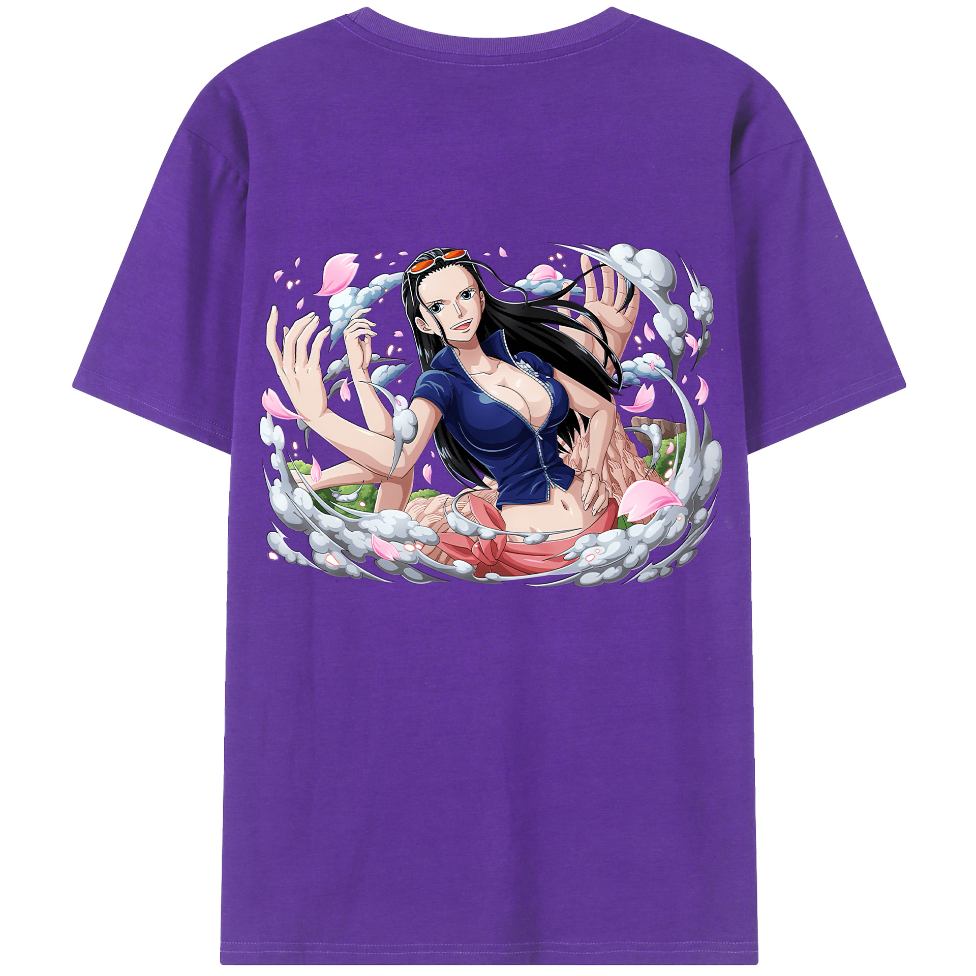 ワンピース ニコ・ロビン ONE PIECE Nico Robin 綿100％ メンズ半袖Tシャツ（バックプリント） 通気性