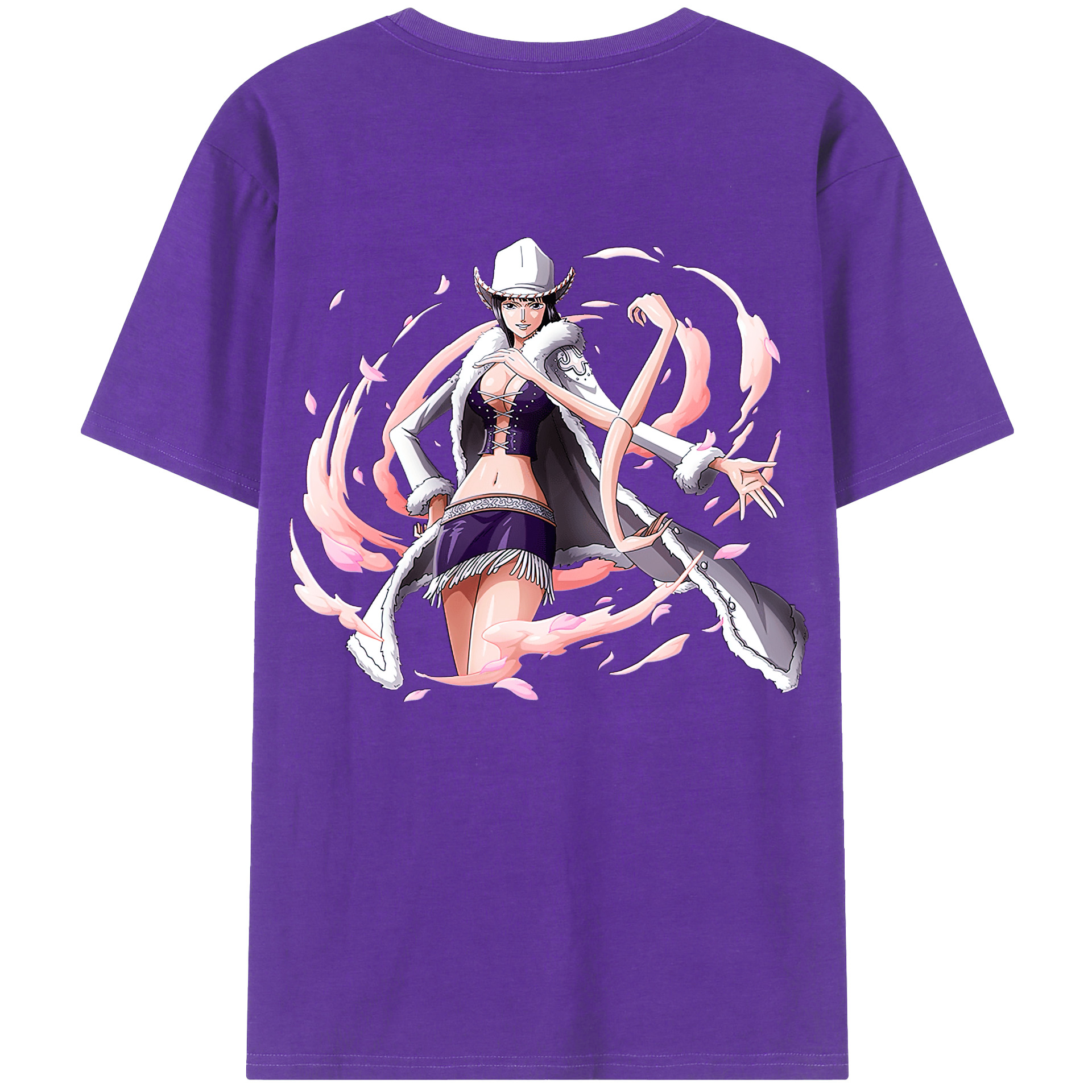 ワンピース ニコ・ロビン ONE PIECE Nico Robin 綿100％ メンズ半袖Tシャツ（バックプリント） 通気性