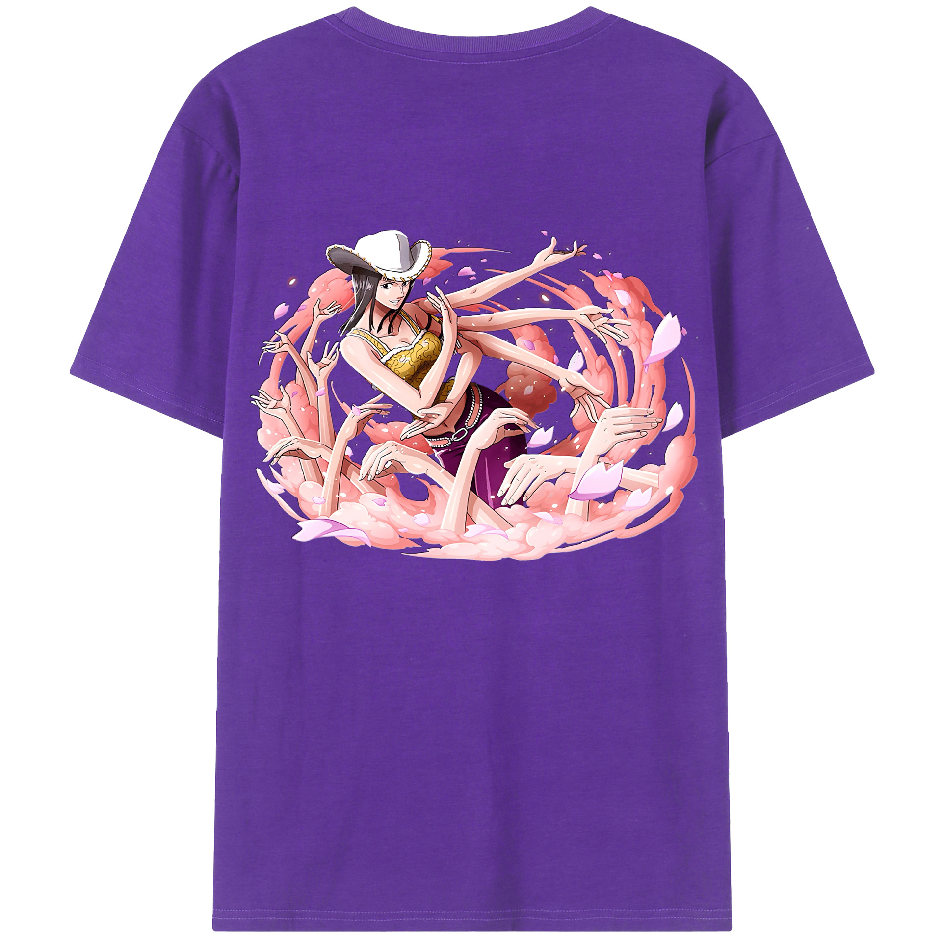 ワンピース ニコ・ロビン ONE PIECE Nico Robin 綿100％ メンズ半袖Tシャツ（バックプリント） 通気性