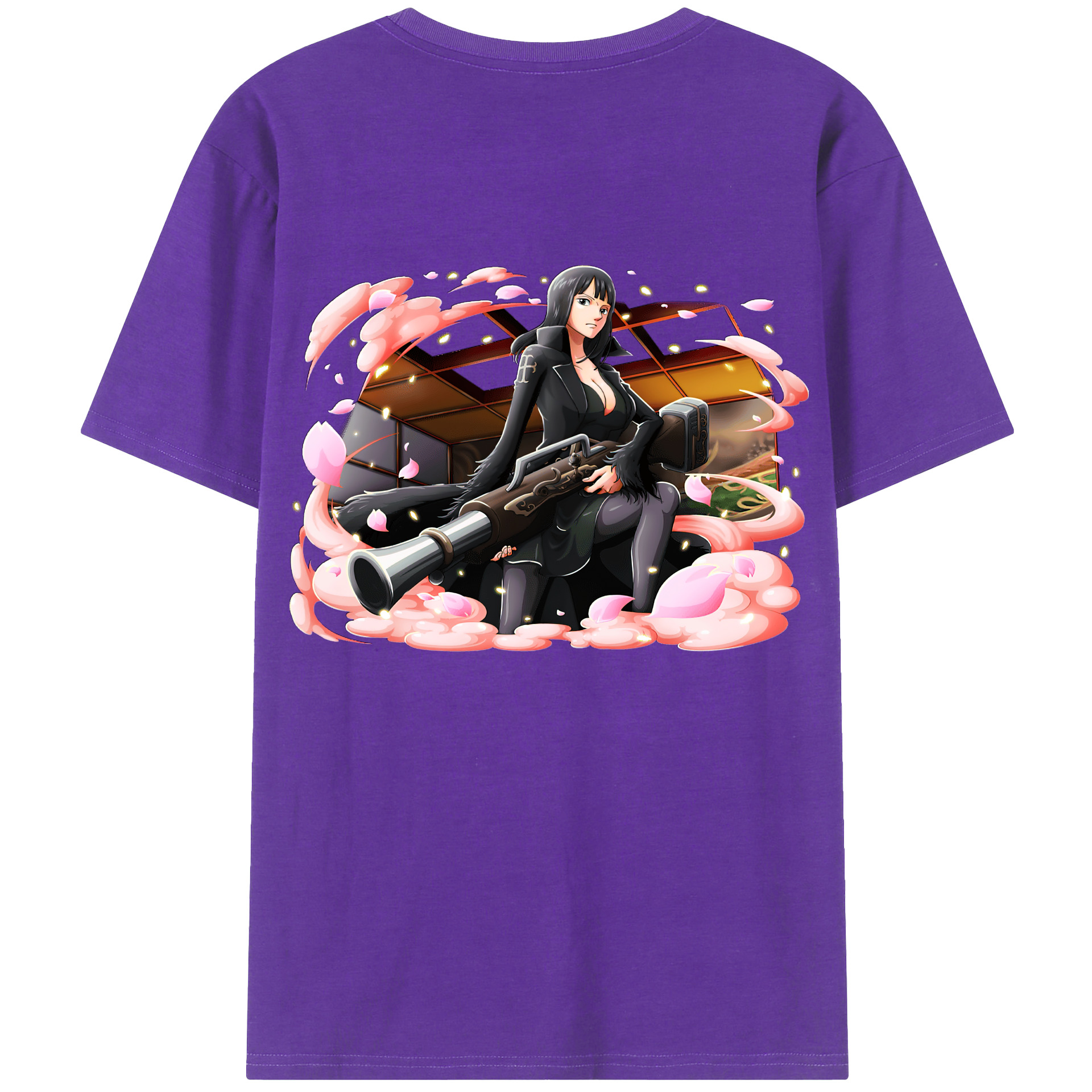 ワンピース ニコ・ロビン ONE PIECE Nico Robin 綿100％ メンズ半袖Tシャツ（バックプリント） 通気性