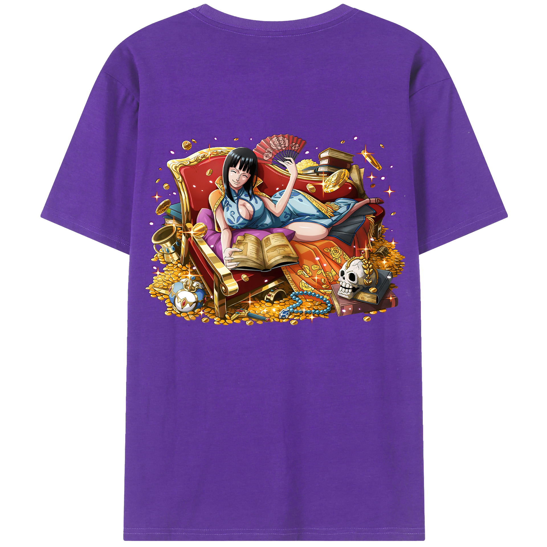 ワンピース ニコ・ロビン ONE PIECE Nico Robin 綿100％ メンズ半袖Tシャツ（バックプリント） 通気性