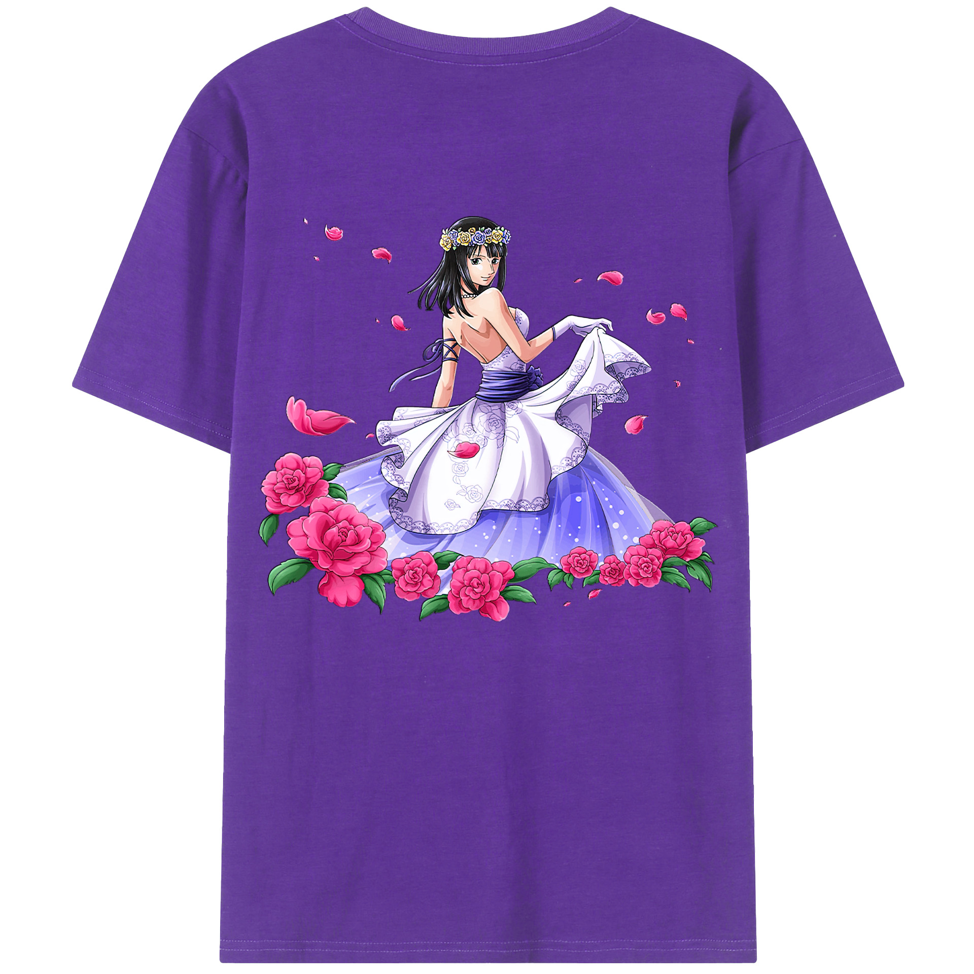 ワンピース ニコ・ロビン ONE PIECE Nico Robin 綿100％ メンズ半袖Tシャツ（バックプリント） 通気性