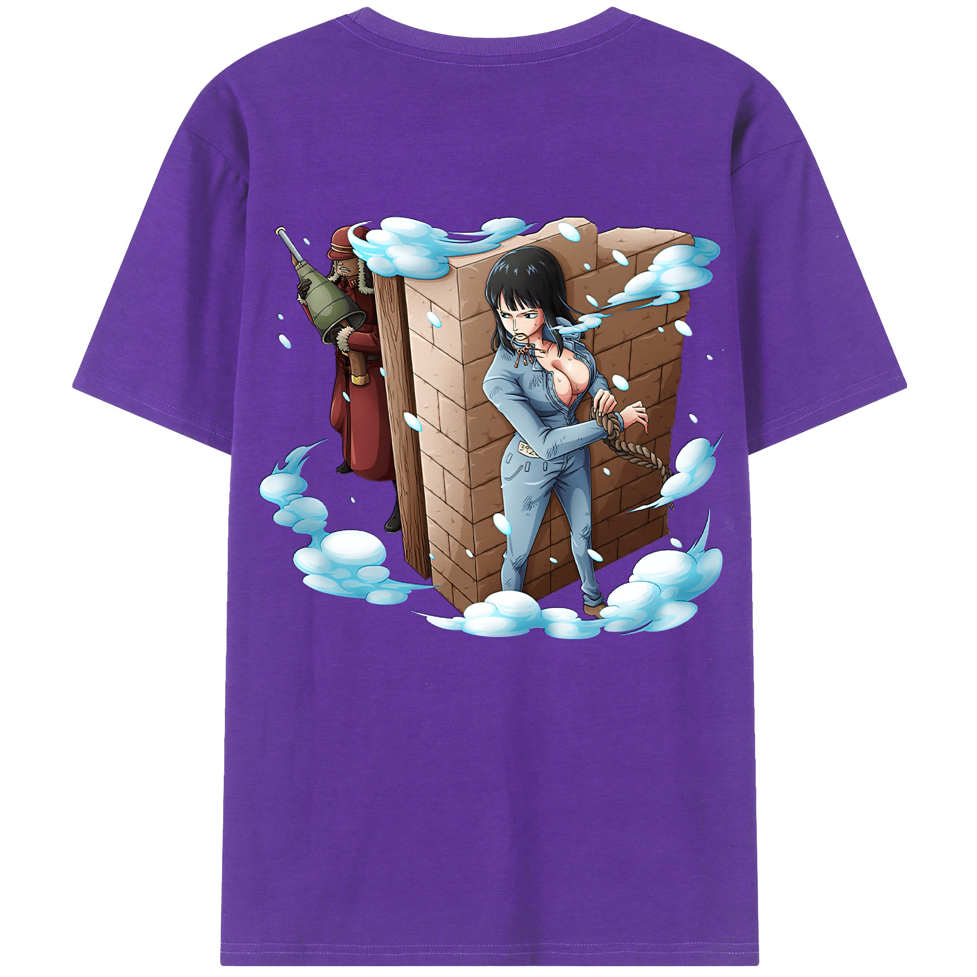 ワンピース ニコ・ロビン ONE PIECE Nico Robin 綿100％ メンズ半袖Tシャツ（バックプリント） 通気性