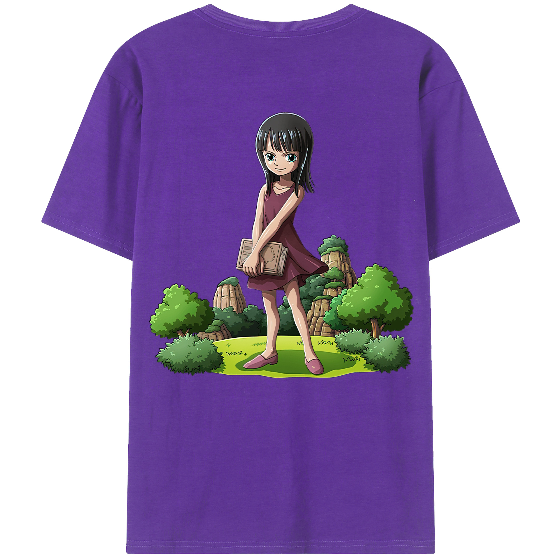ワンピース ニコ・ロビン ONE PIECE Nico Robin 綿100％ メンズ半袖Tシャツ（バックプリント） 通気性