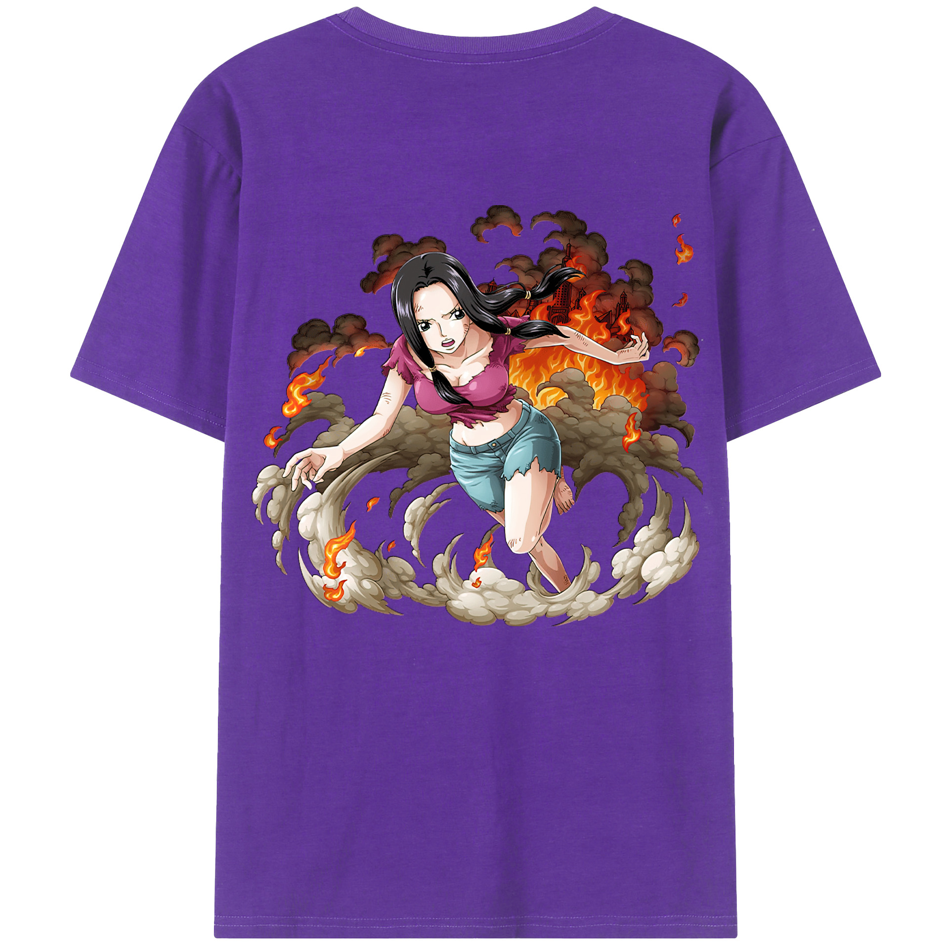 ワンピース ニコ・ロビン ONE PIECE Nico Robin 綿100％ メンズ半袖Tシャツ（バックプリント） 通気性