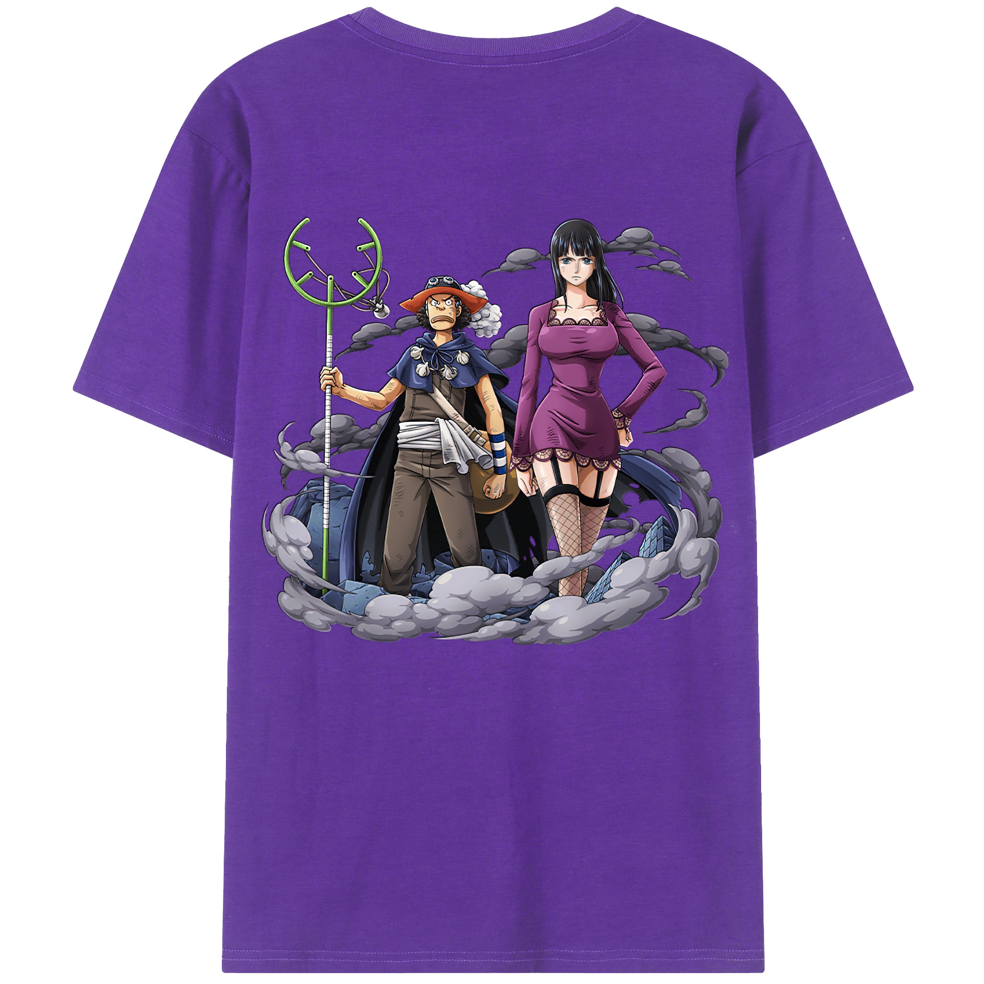 ワンピース ニコ・ロビン ONE PIECE Nico Robin 綿100％ メンズ半袖Tシャツ（バックプリント） 通気性