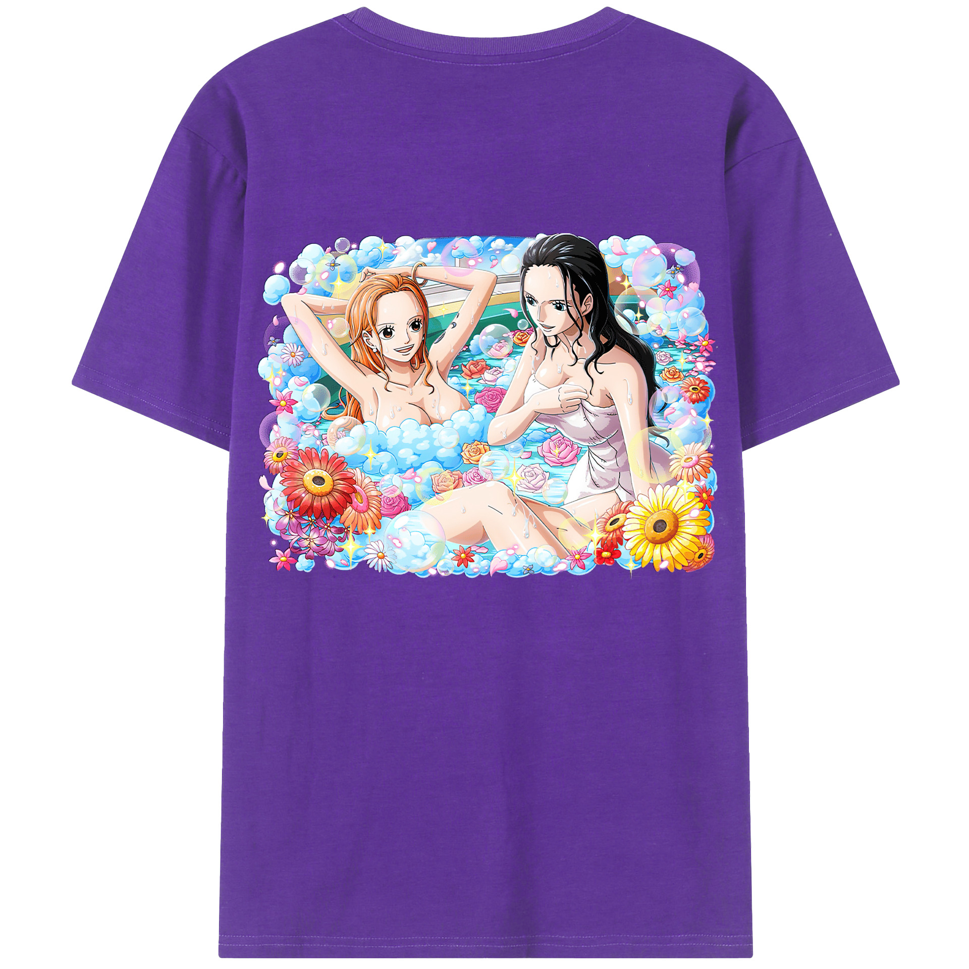 ワンピース ニコ・ロビン ONE PIECE Nico Robin 綿100％ メンズ半袖Tシャツ（バックプリント） 通気性