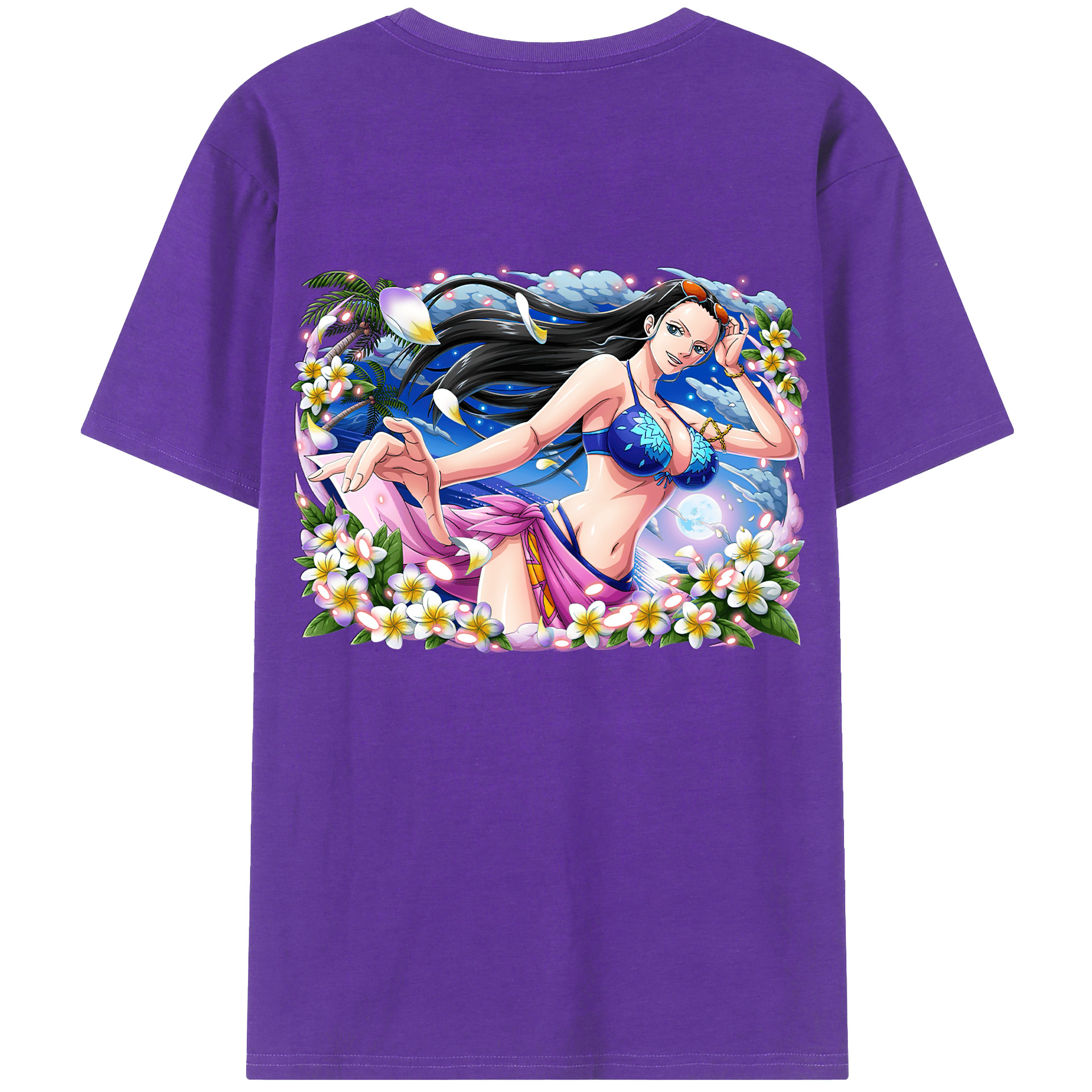 ワンピース ニコ・ロビン ONE PIECE Nico Robin 綿100％ メンズ半袖Tシャツ（バックプリント） 通気性