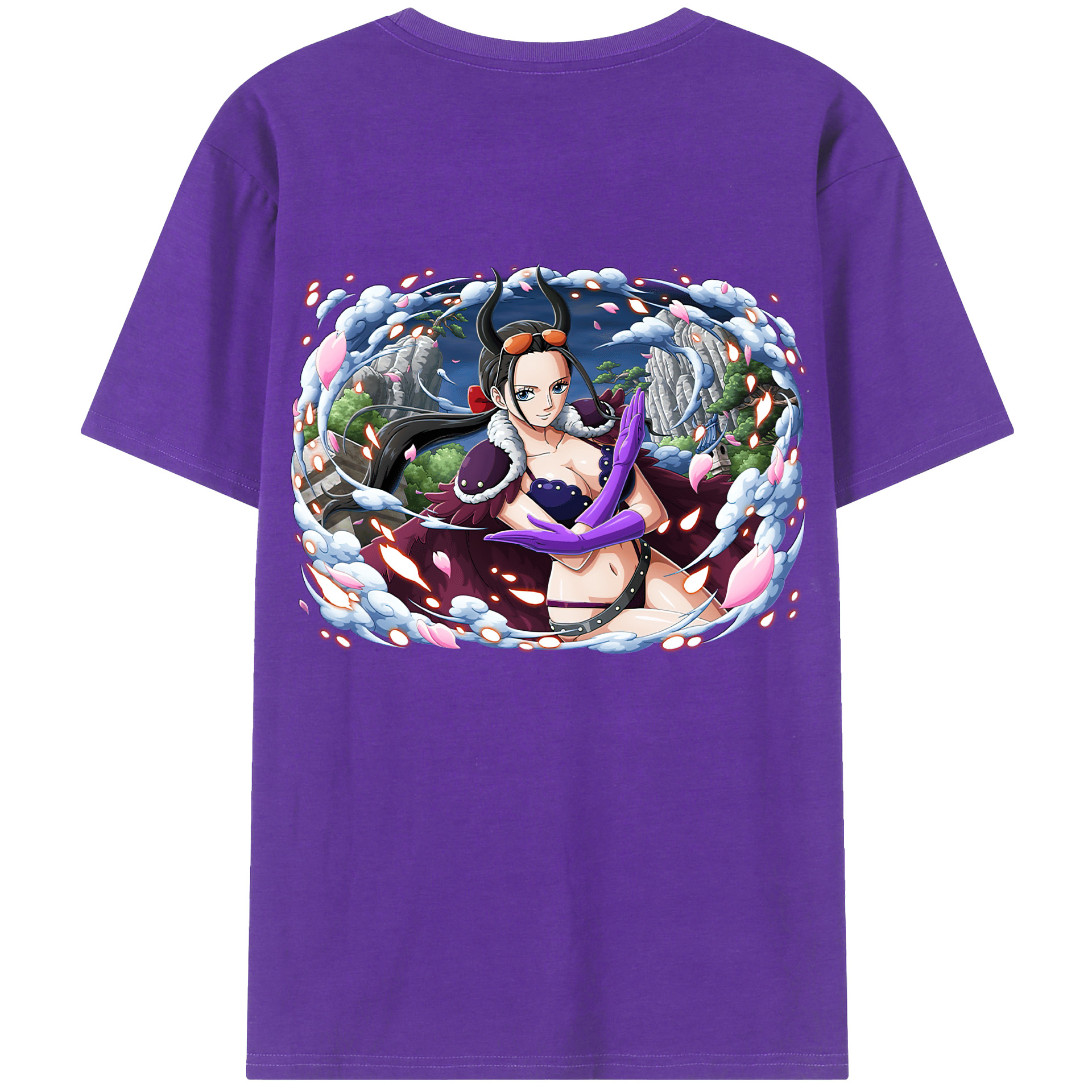 ワンピース ニコ・ロビン ONE PIECE Nico Robin 綿100％ メンズ半袖Tシャツ（バックプリント） 通気性