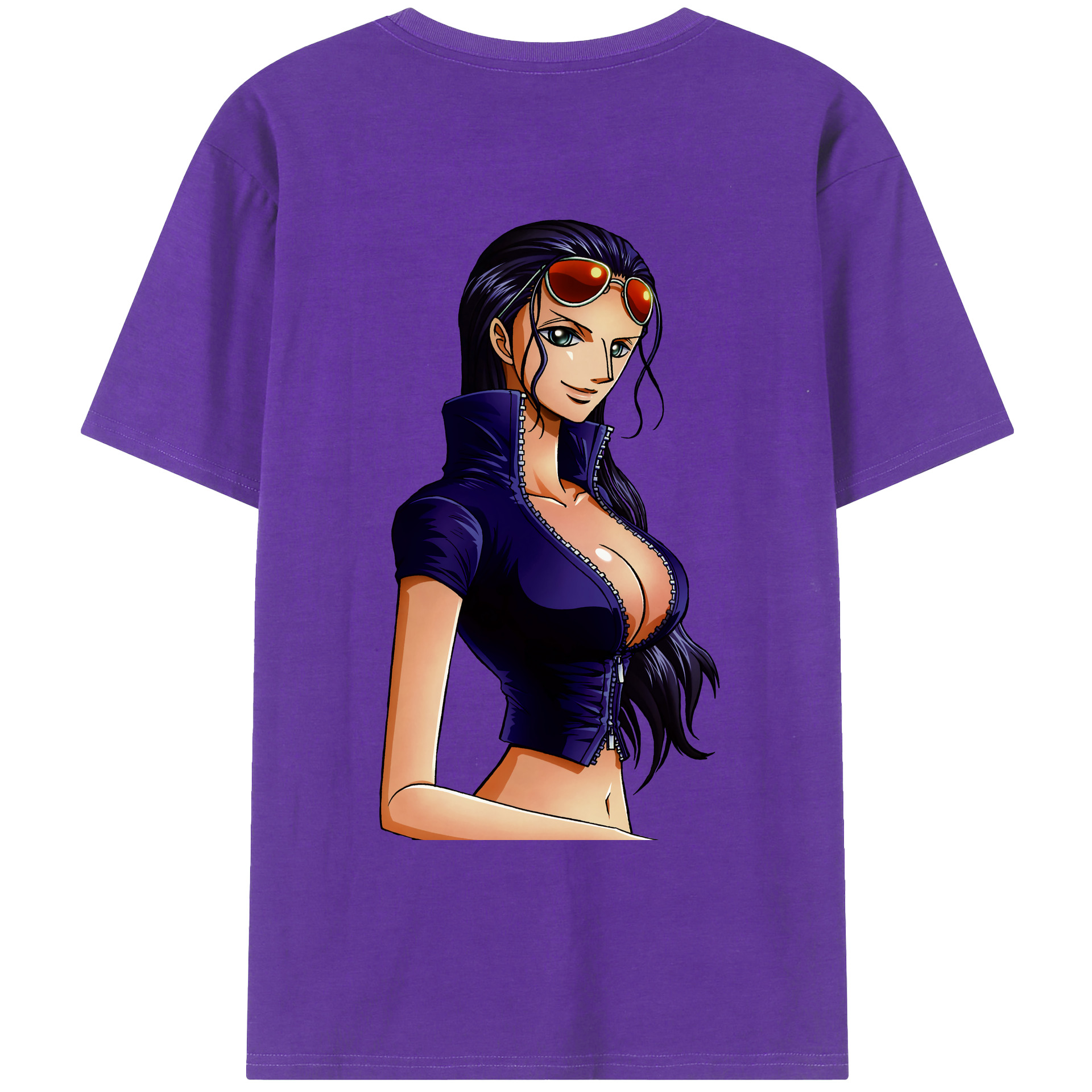 ワンピース ニコ・ロビン ONE PIECE Nico Robin 綿100％ メンズ半袖Tシャツ（バックプリント） 通気性