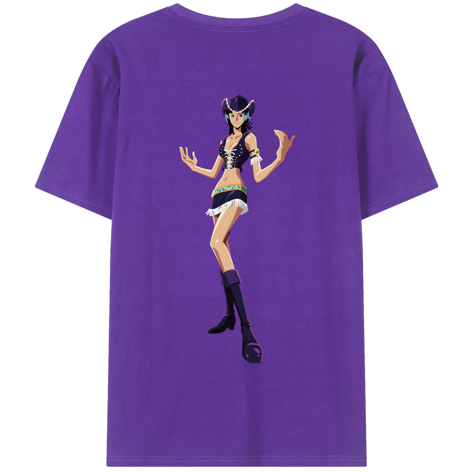ワンピース ニコ・ロビン ONE PIECE Nico Robin 綿100％ メンズ半袖Tシャツ（バックプリント） 通気性