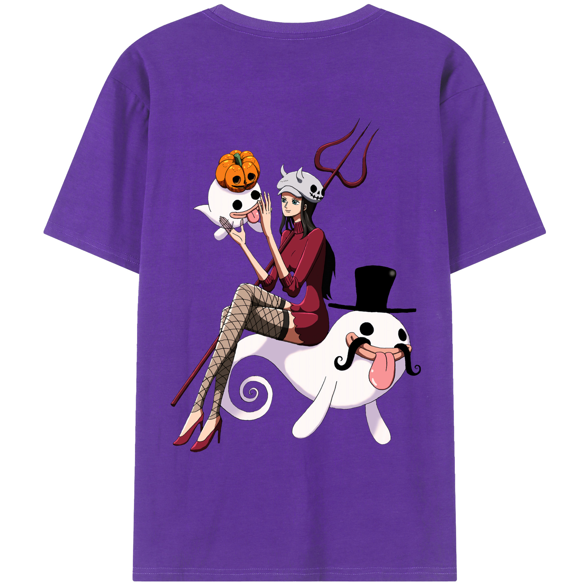 ワンピース ニコ・ロビン ONE PIECE Nico Robin 綿100％ メンズ半袖Tシャツ（バックプリント） 通気性