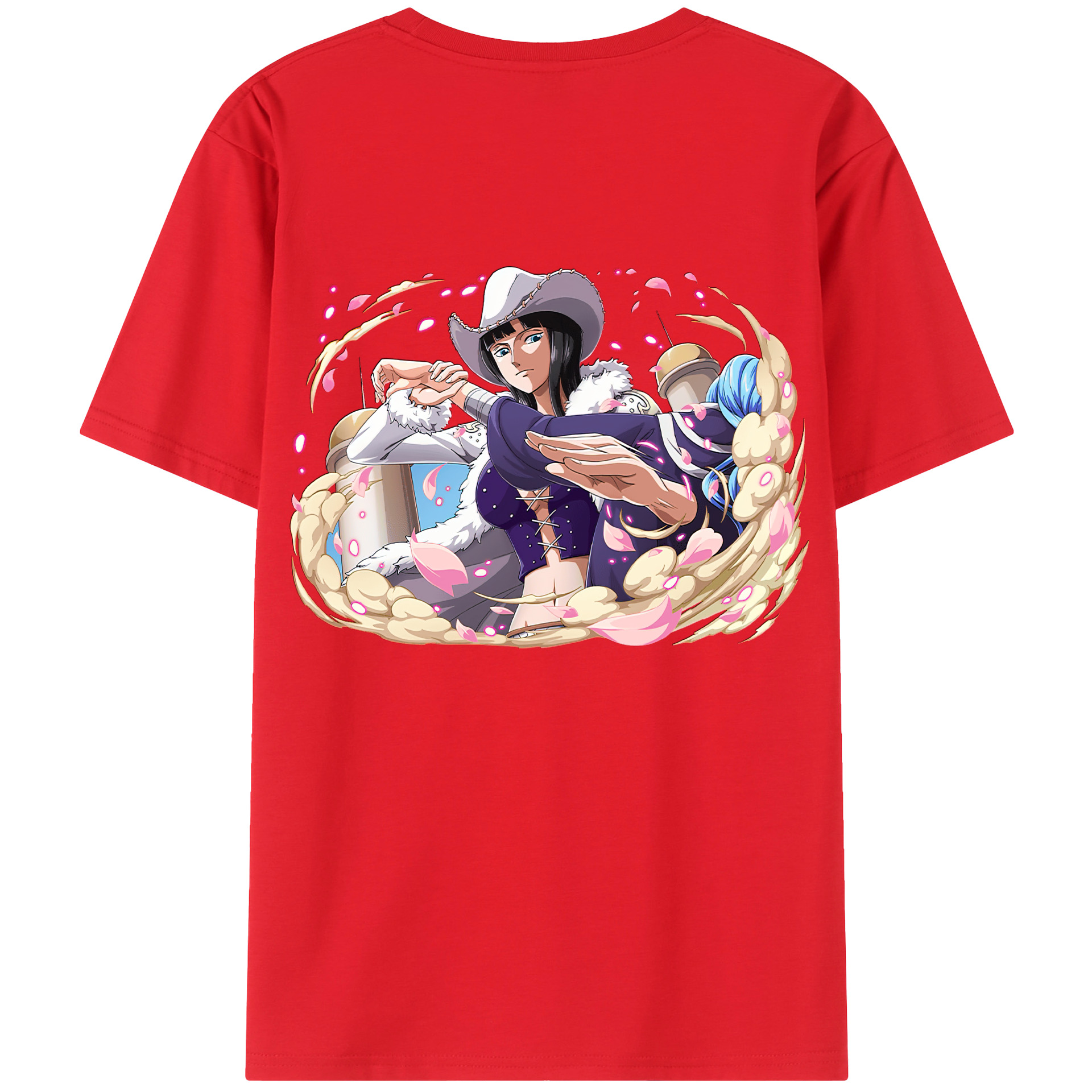 ワンピース ニコ・ロビン ONE PIECE Nico Robin 綿100％ メンズ半袖Tシャツ（バックプリント） 通気性