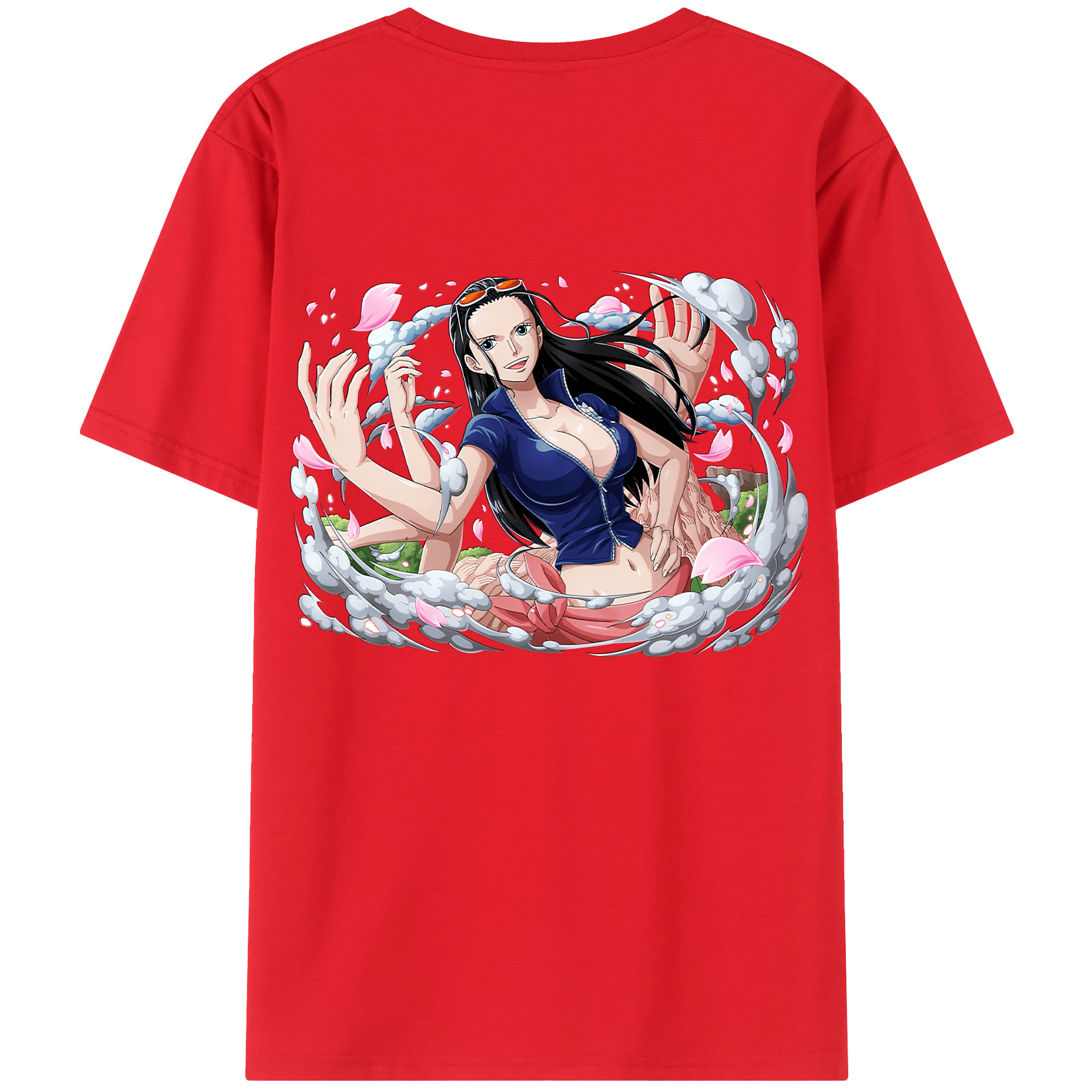 ワンピース ニコ・ロビン ONE PIECE Nico Robin 綿100％ メンズ半袖Tシャツ（バックプリント） 通気性