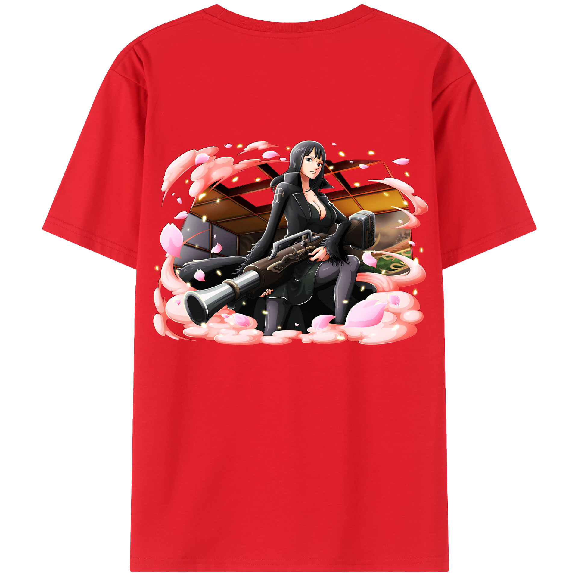 ワンピース ニコ・ロビン ONE PIECE Nico Robin 綿100％ メンズ半袖Tシャツ（バックプリント） 通気性