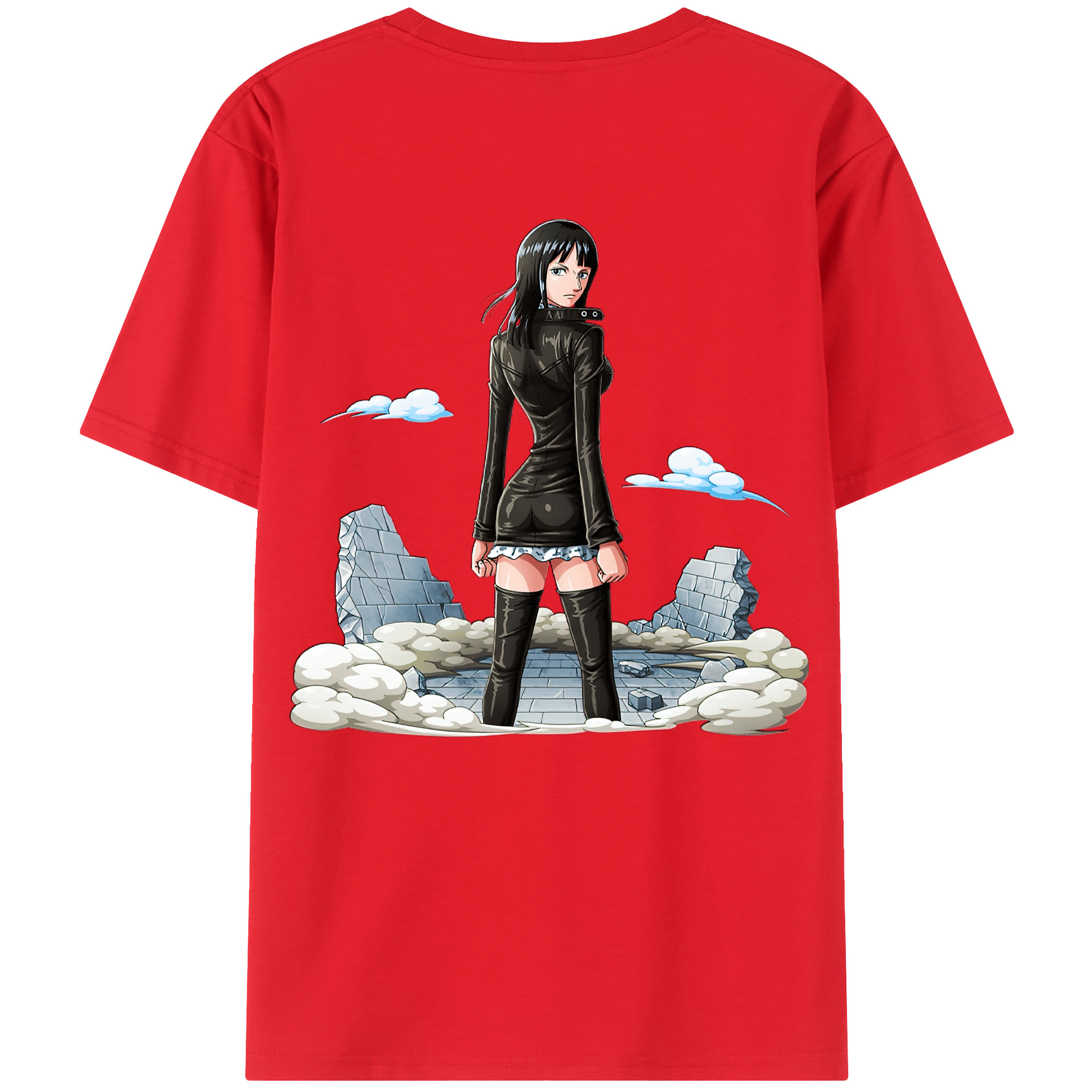 ワンピース ニコ・ロビン ONE PIECE Nico Robin 綿100％ メンズ半袖Tシャツ（バックプリント） 通気性