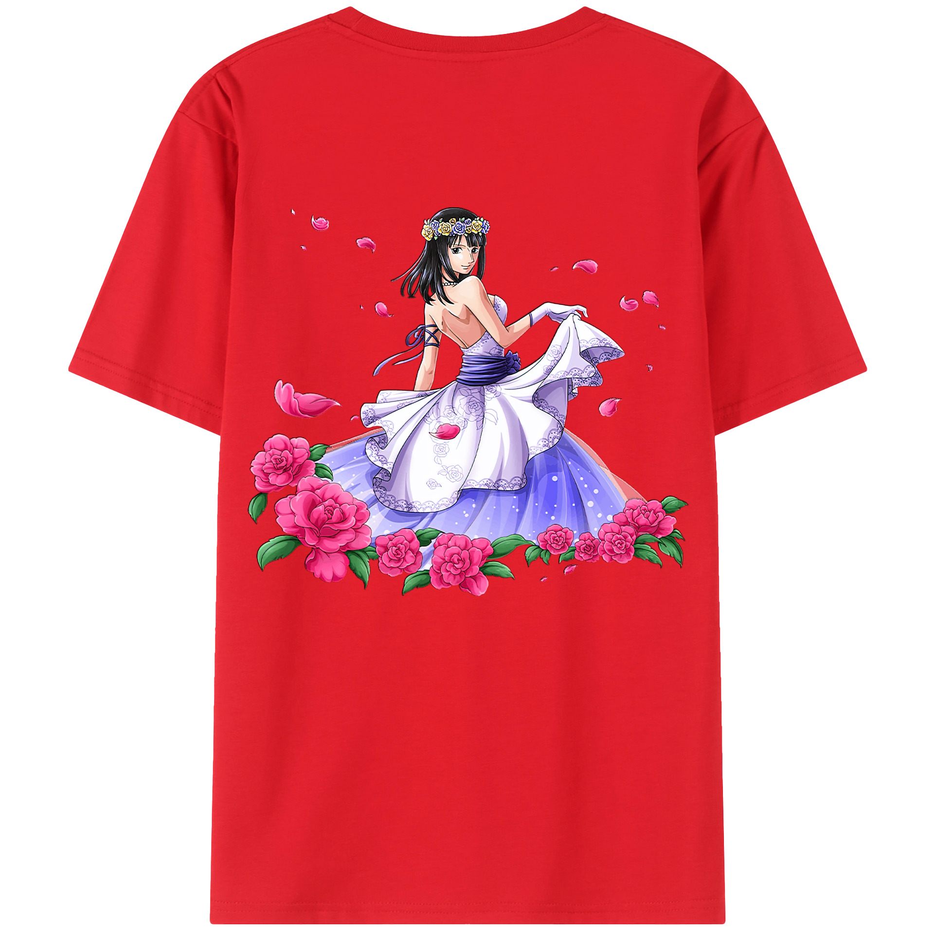 ワンピース ニコ・ロビン ONE PIECE Nico Robin 綿100％ メンズ半袖Tシャツ（バックプリント） 通気性