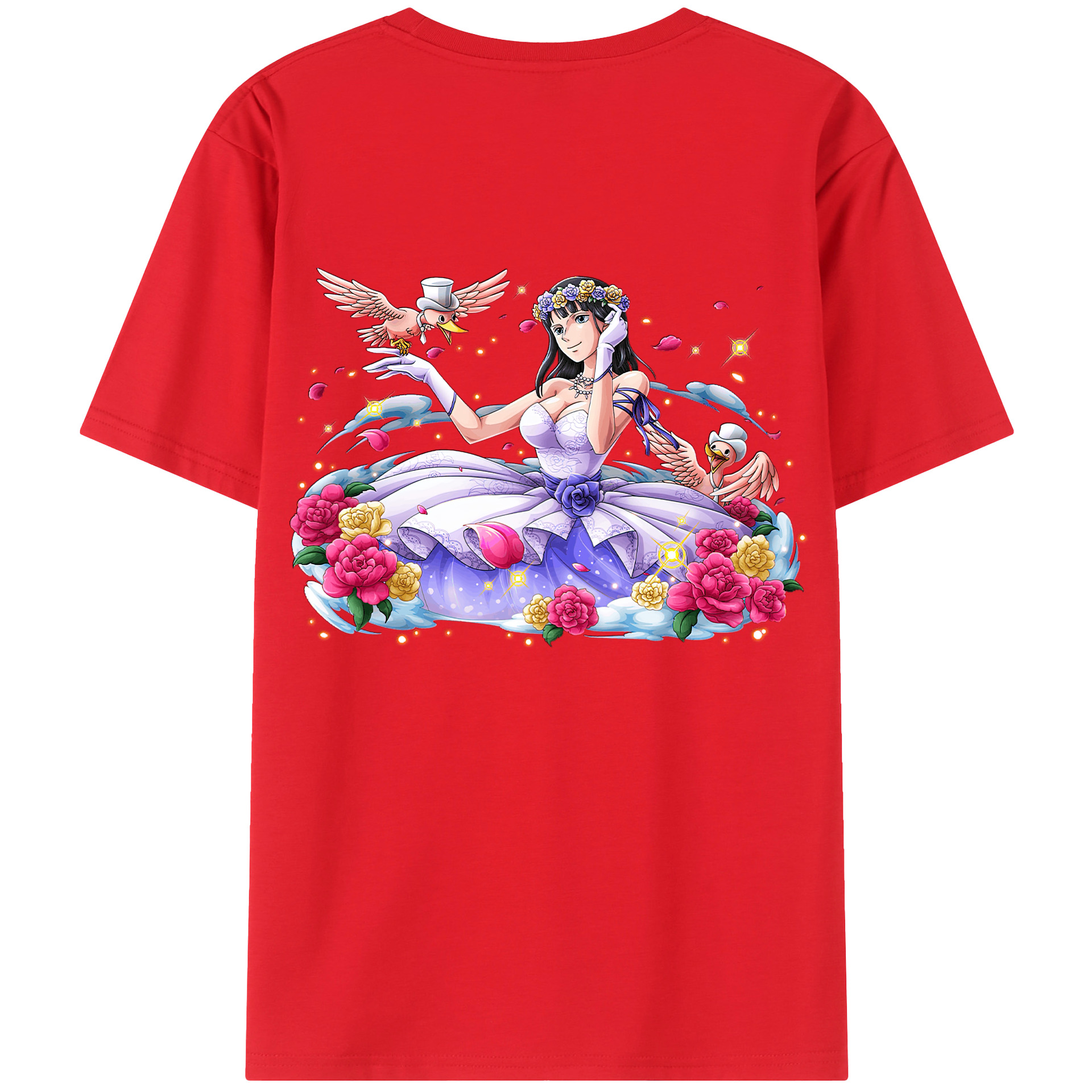 ワンピース ニコ・ロビン ONE PIECE Nico Robin 綿100％ メンズ半袖Tシャツ（バックプリント） 通気性