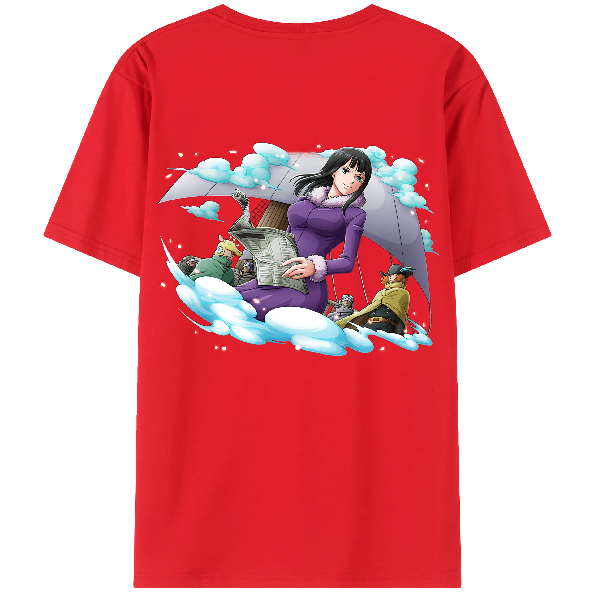 ワンピース ニコ・ロビン ONE PIECE Nico Robin 綿100％ メンズ半袖Tシャツ（バックプリント） 通気性