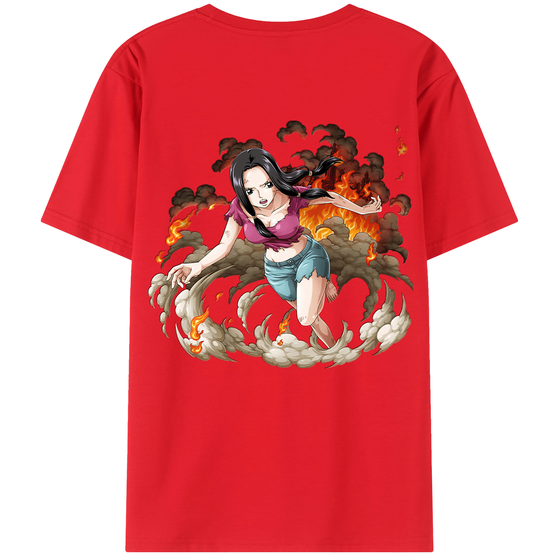 ワンピース ニコ・ロビン ONE PIECE Nico Robin 綿100％ メンズ半袖Tシャツ（バックプリント） 通気性