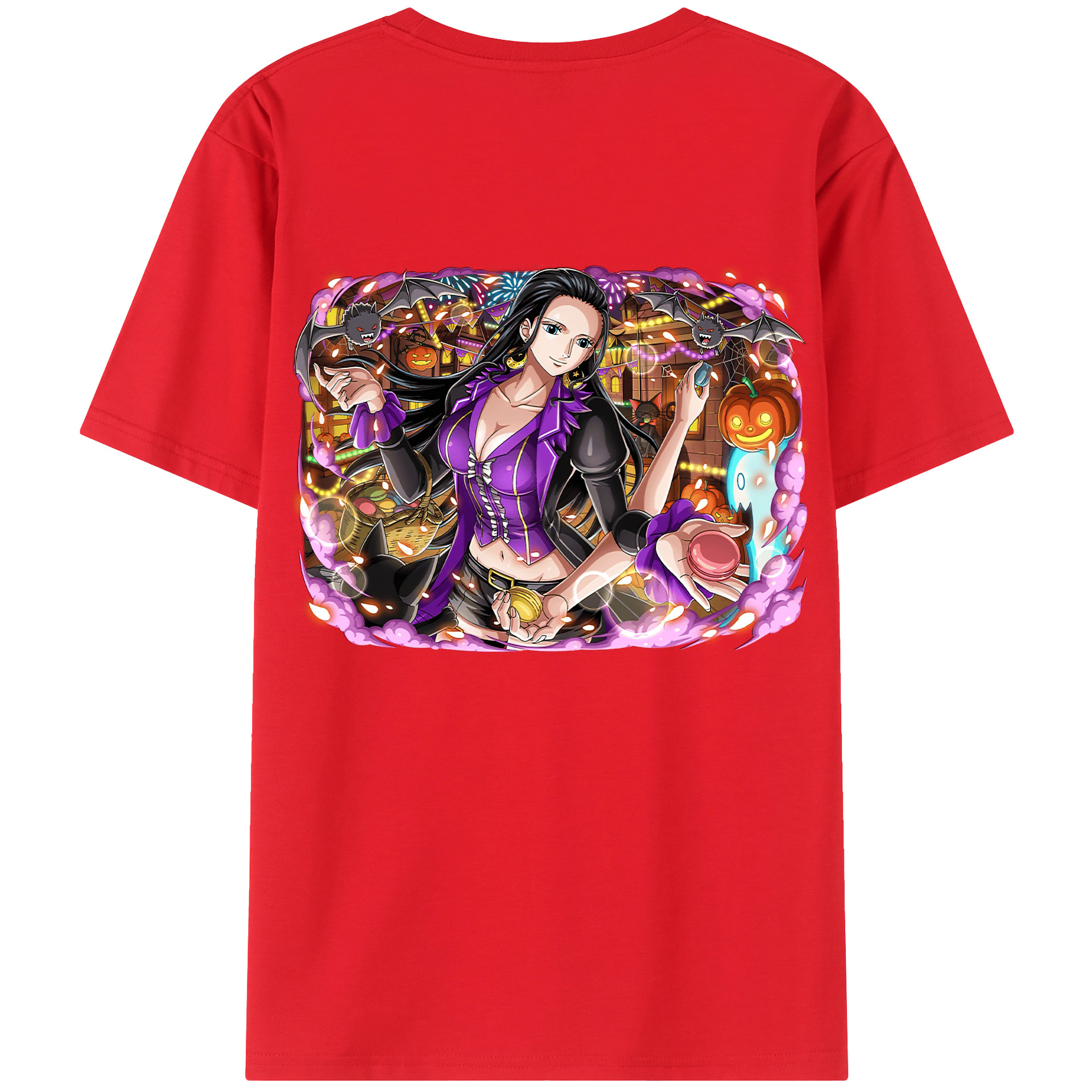 ワンピース ニコ・ロビン ONE PIECE Nico Robin 綿100％ メンズ半袖Tシャツ（バックプリント） 通気性