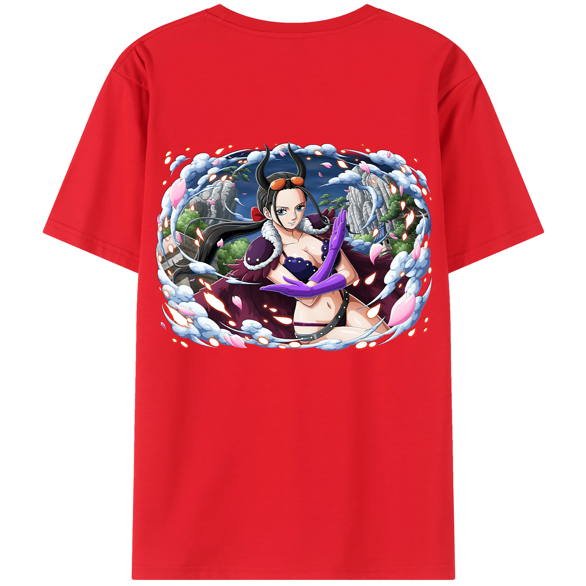 ワンピース ニコ・ロビン ONE PIECE Nico Robin 綿100％ メンズ半袖Tシャツ（バックプリント） 通気性