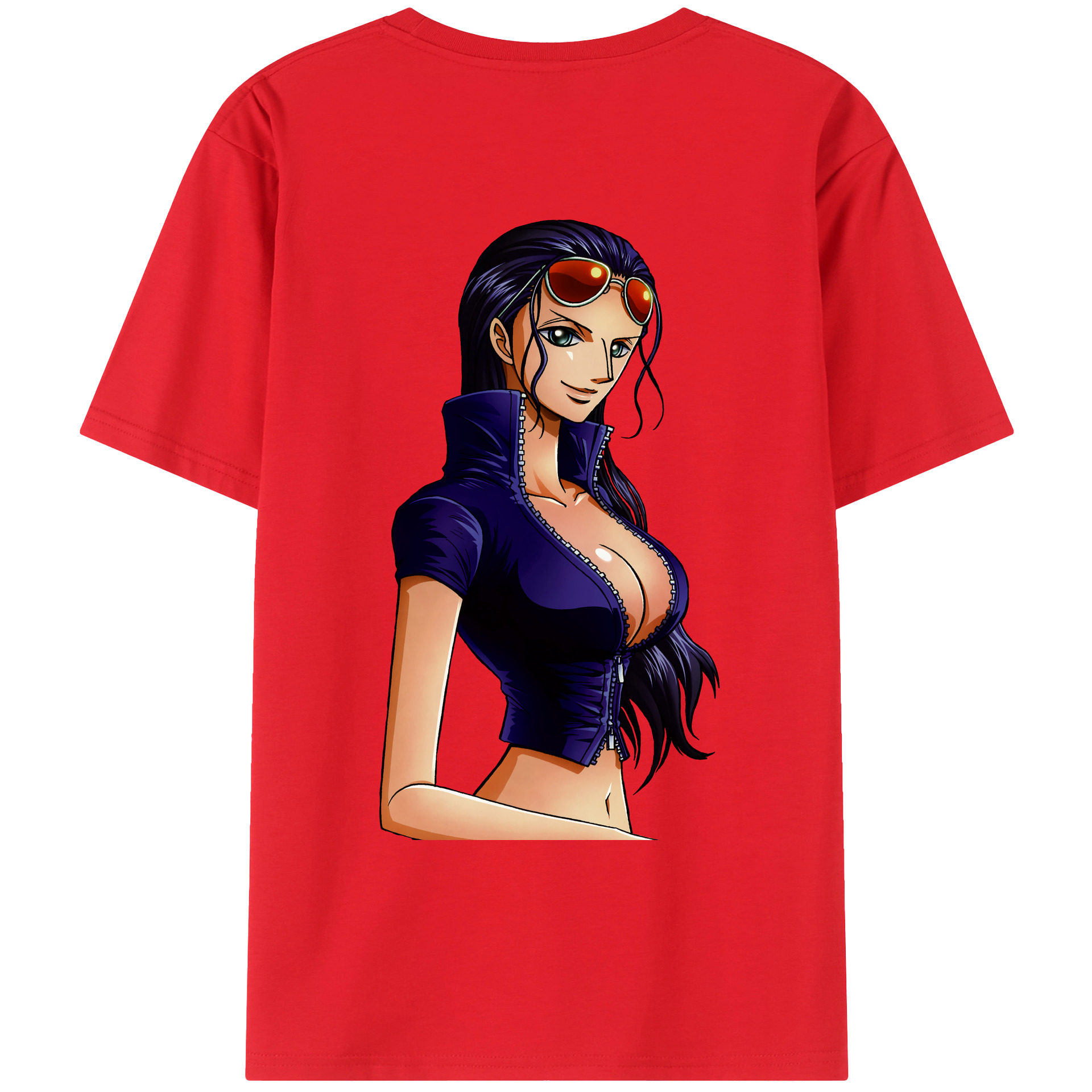 ワンピース ニコ・ロビン ONE PIECE Nico Robin 綿100％ メンズ半袖Tシャツ（バックプリント） 通気性