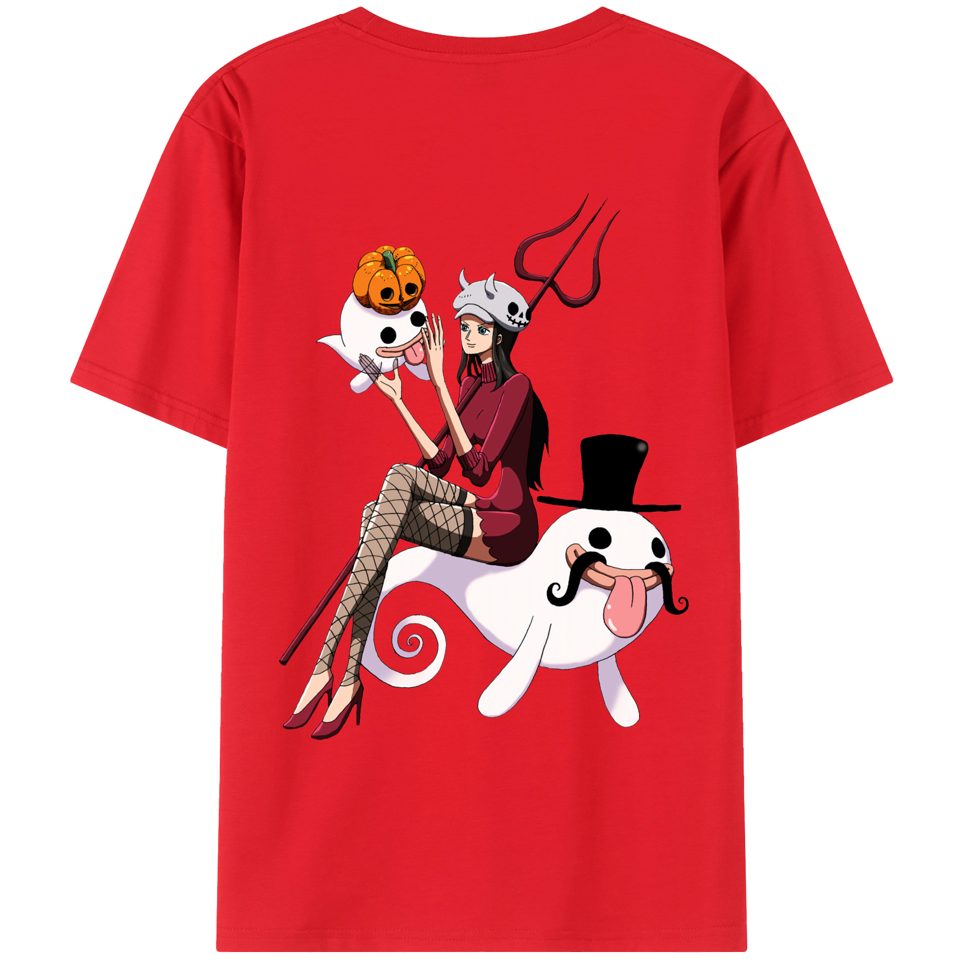 ワンピース ニコ・ロビン ONE PIECE Nico Robin 綿100％ メンズ半袖Tシャツ（バックプリント） 通気性