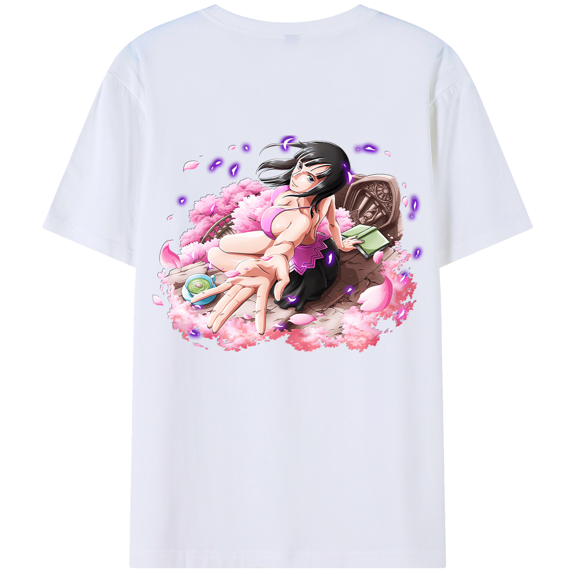 （画像用） ワンピース ニコ・ロビン ONE PIECE Nico Robin 綿100％ メンズ半袖Tシャツ（バックプリント） 通気性
