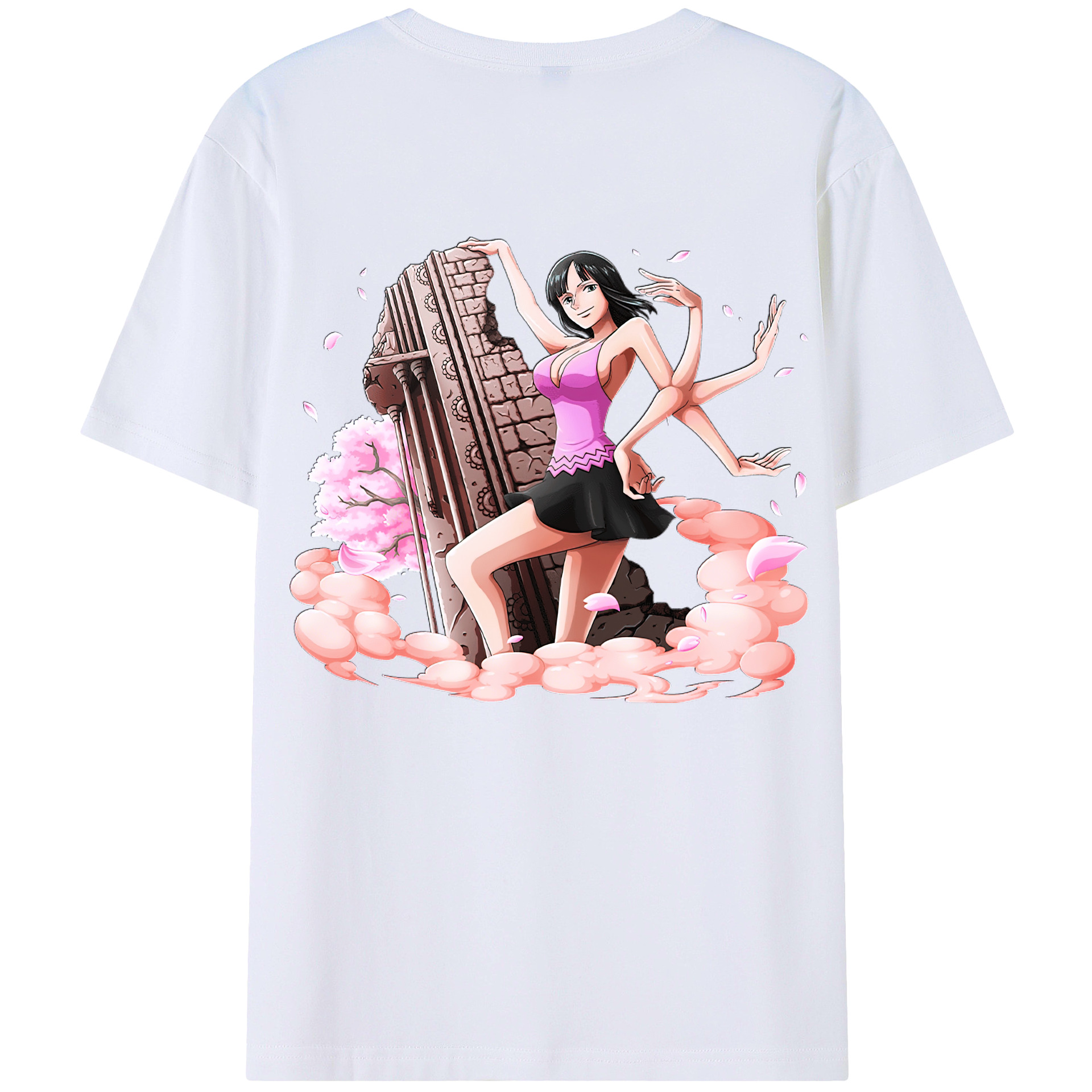 （画像用） ワンピース ニコ・ロビン ONE PIECE Nico Robin 綿100％ メンズ半袖Tシャツ（バックプリント） 通気性