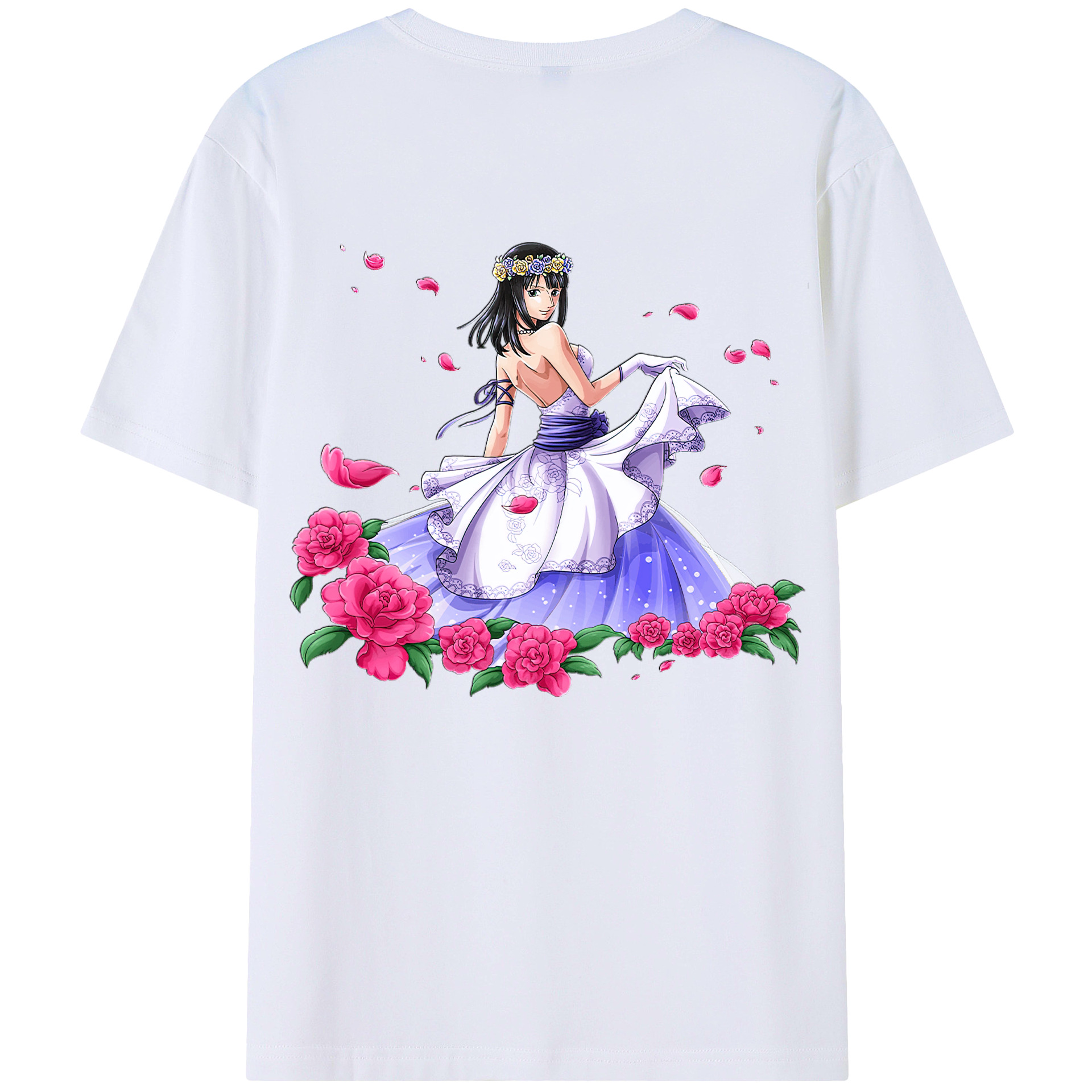 （画像用） ワンピース ニコ・ロビン ONE PIECE Nico Robin 綿100％ メンズ半袖Tシャツ（バックプリント） 通気性