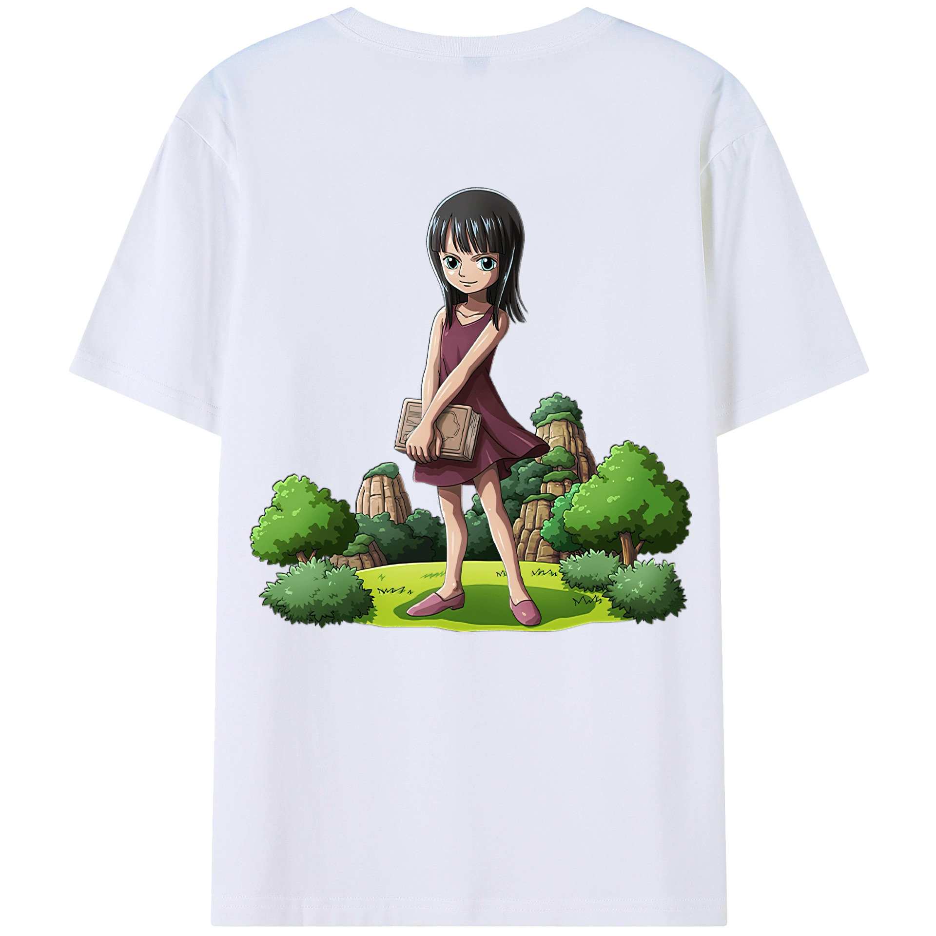 （画像用） ワンピース ニコ・ロビン ONE PIECE Nico Robin 綿100％ メンズ半袖Tシャツ（バックプリント） 通気性