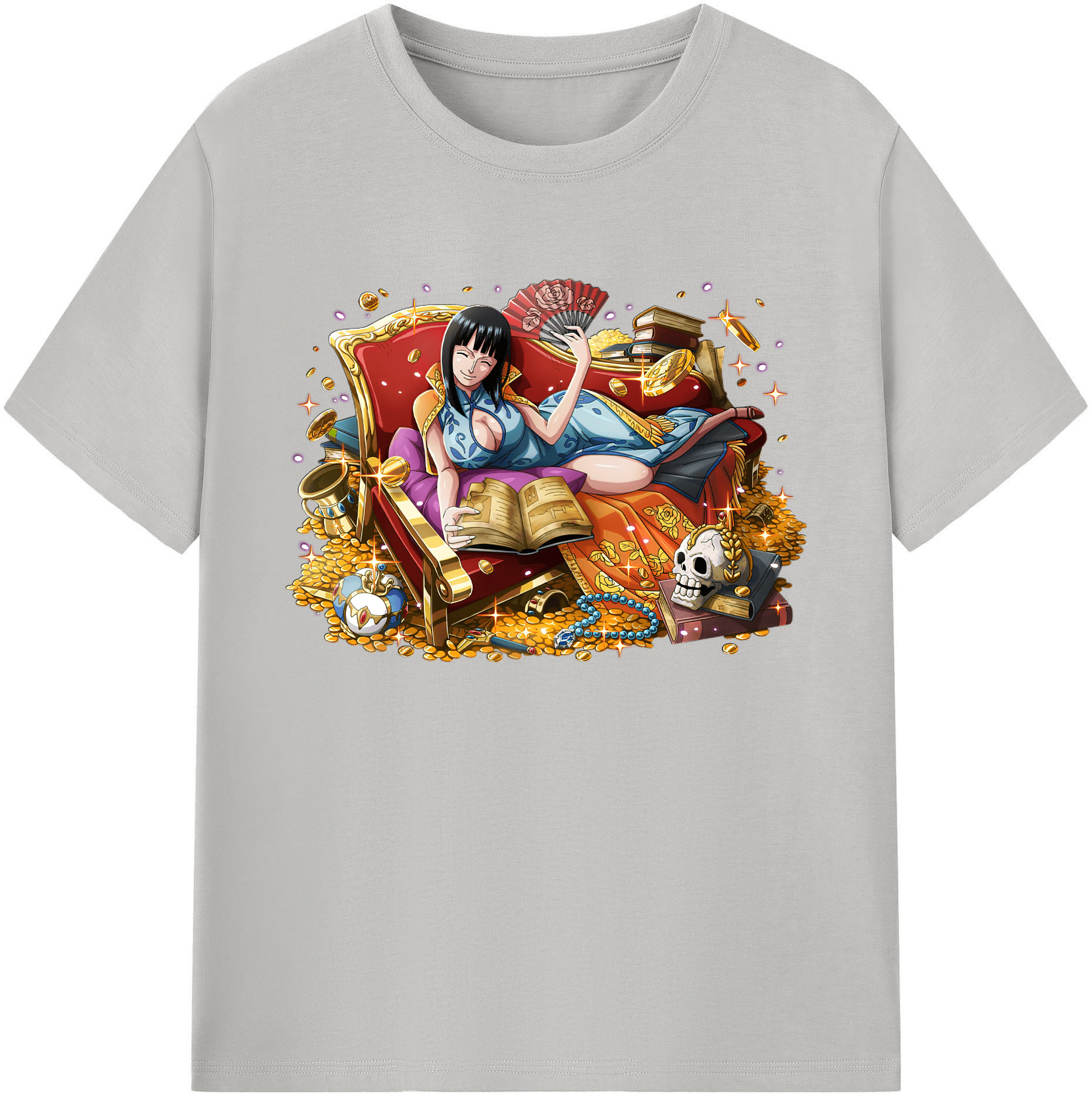 ワンピース ニコ・ロビン ONE PIECE Nico Robin 綿100％ メンズ半袖Tシャツ｜肌触りやわらか＆通気性