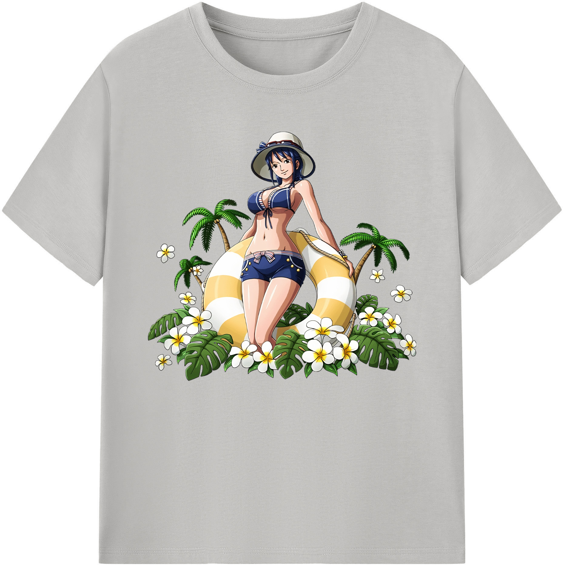 ワンピース ニコ・ロビン ONE PIECE Nico Robin 綿100％ メンズ半袖Tシャツ｜肌触りやわらか＆通気性