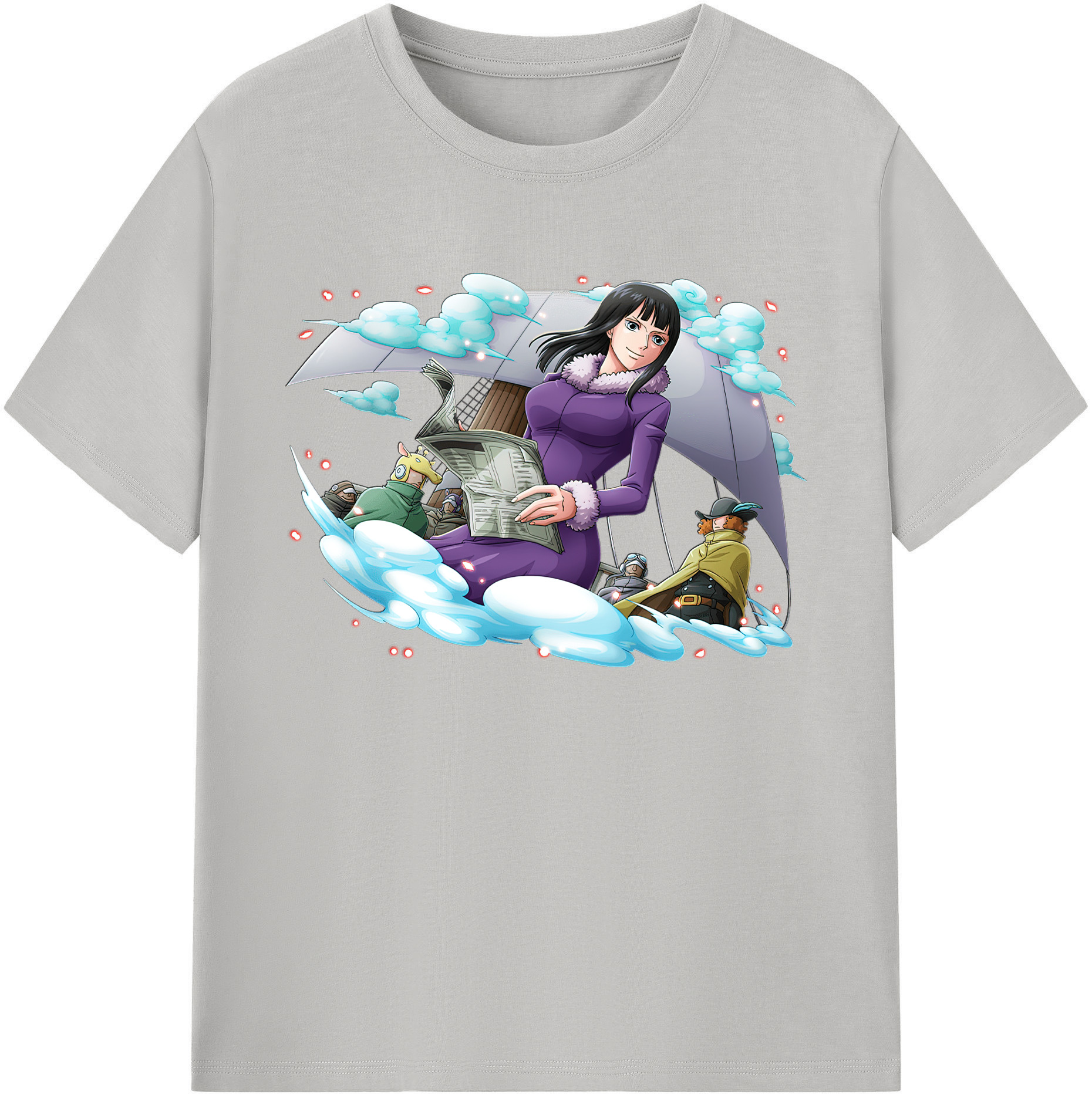 ワンピース ニコ・ロビン ONE PIECE Nico Robin 綿100％ メンズ半袖Tシャツ｜肌触りやわらか＆通気性