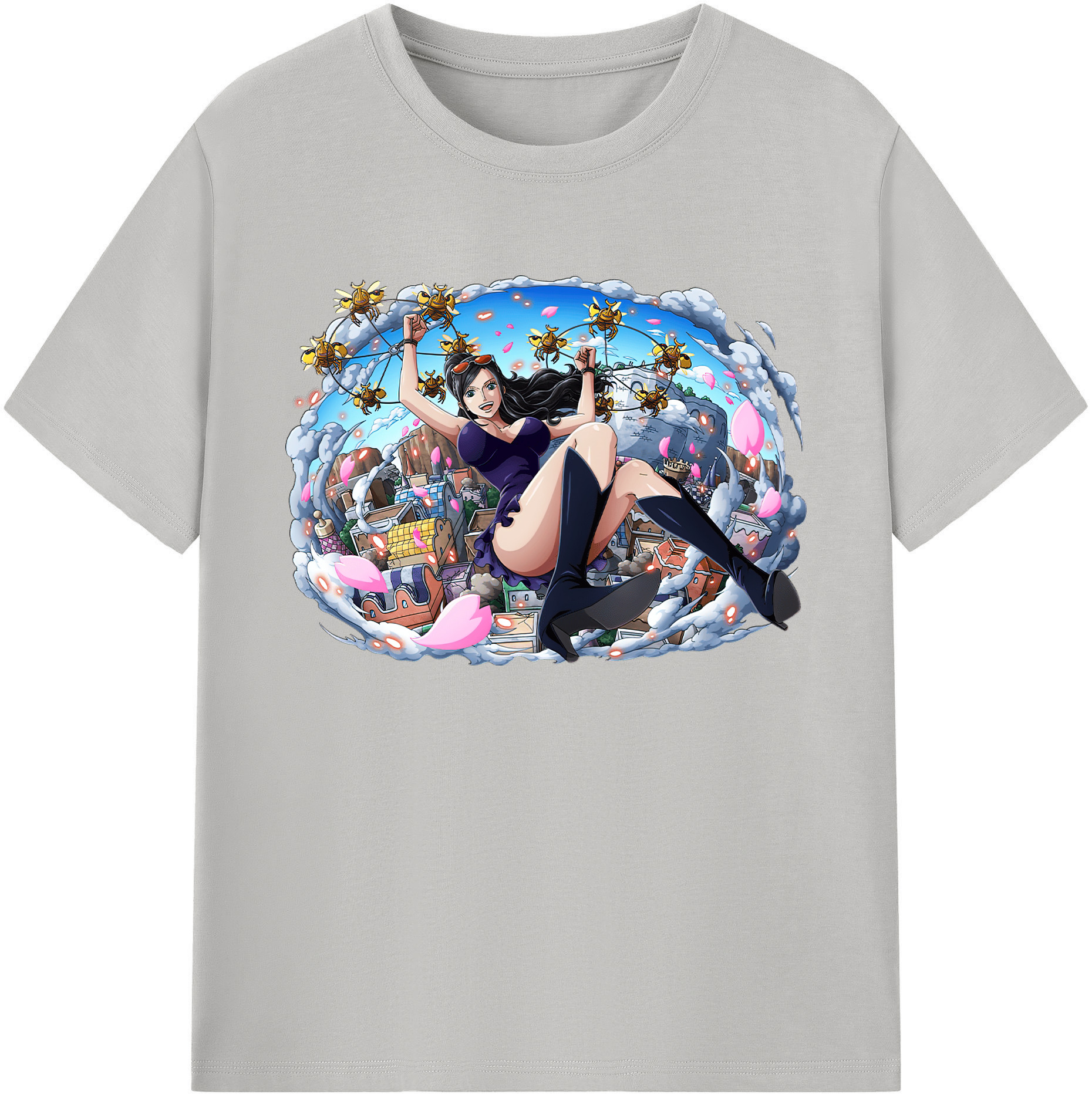 ワンピース ニコ・ロビン ONE PIECE Nico Robin 綿100％ メンズ半袖Tシャツ｜肌触りやわらか＆通気性