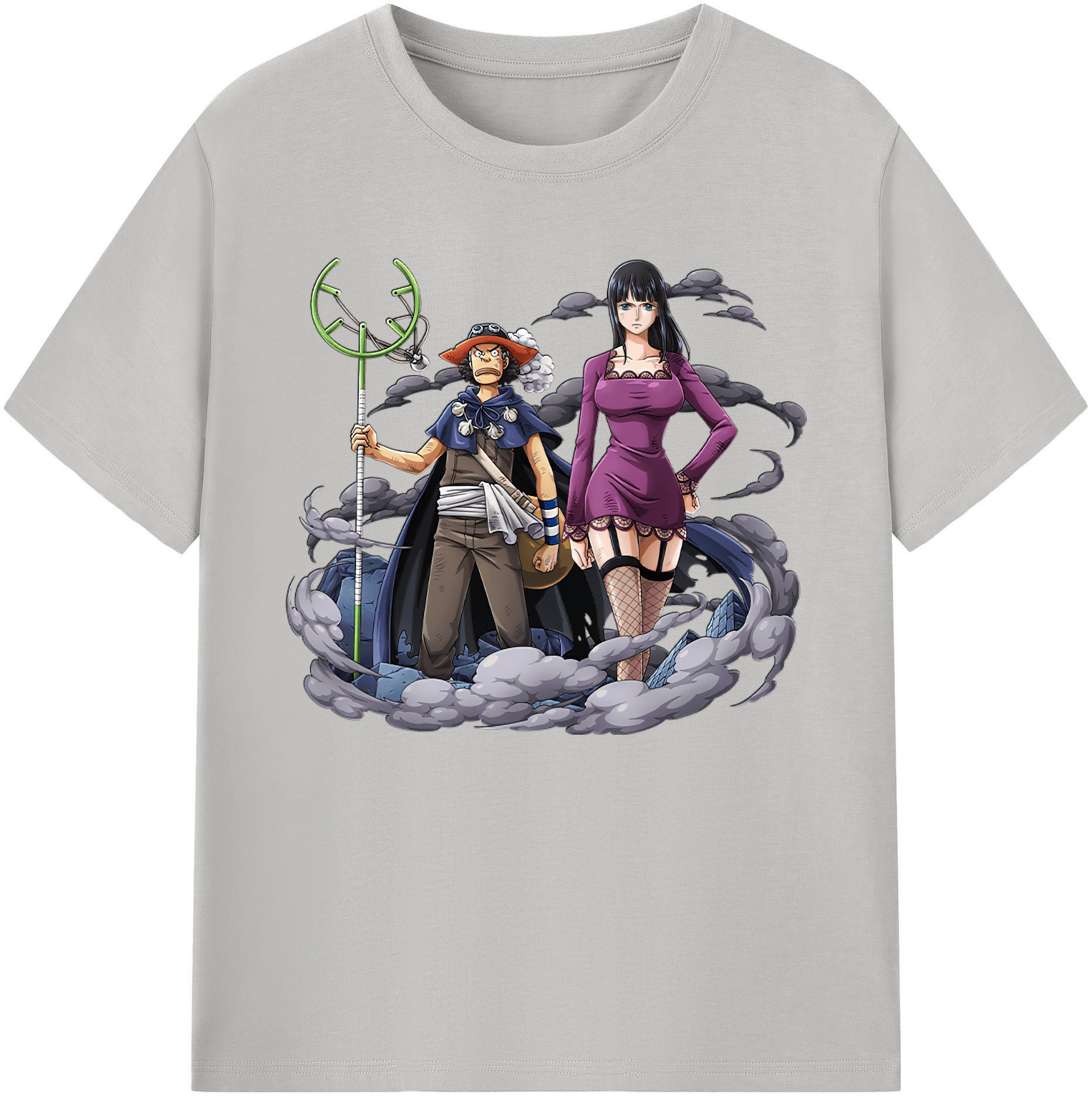 ワンピース ニコ・ロビン ONE PIECE Nico Robin 綿100％ メンズ半袖Tシャツ｜肌触りやわらか＆通気性