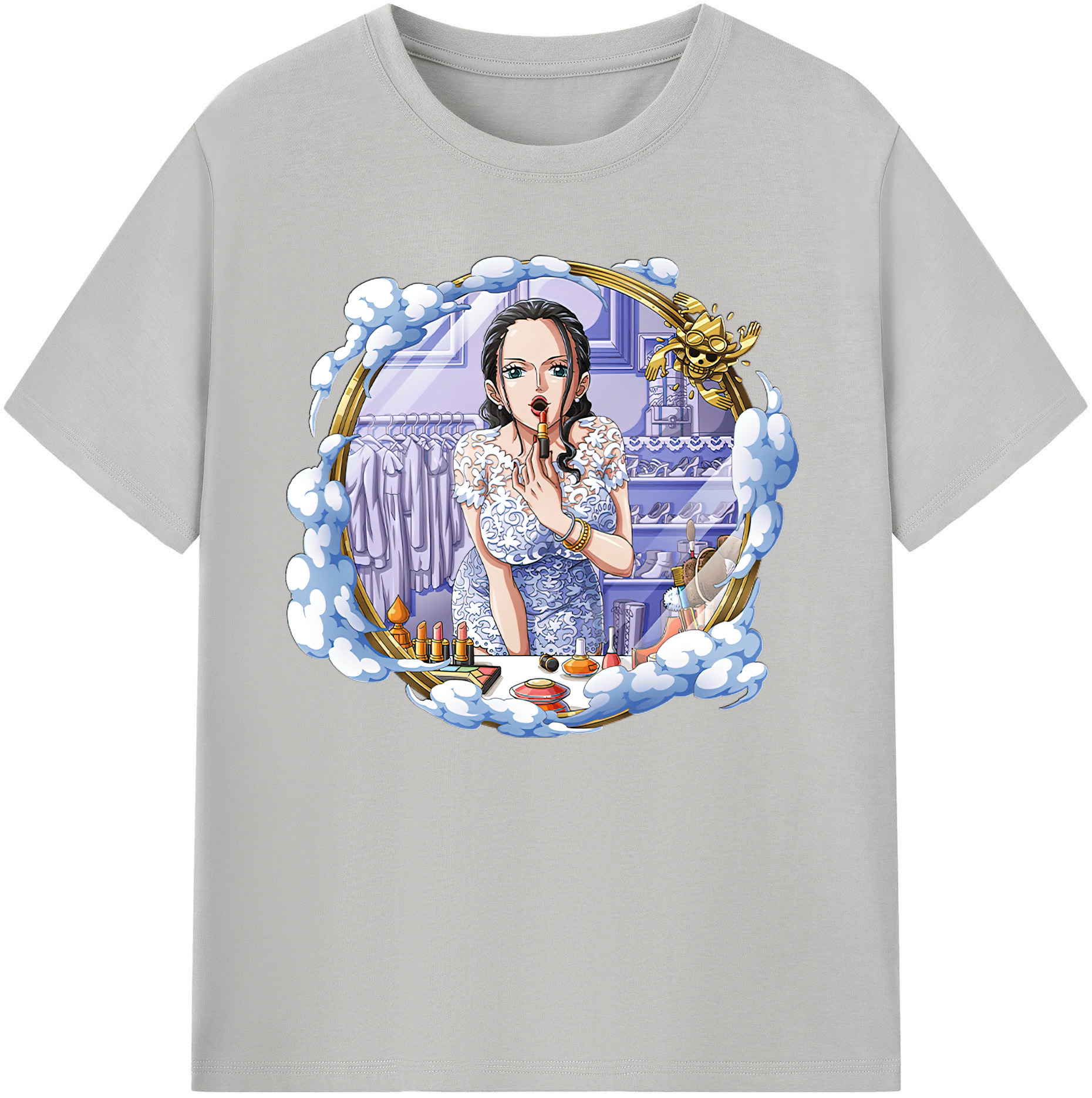 ワンピース ニコ・ロビン ONE PIECE Nico Robin 綿100％ メンズ半袖Tシャツ｜肌触りやわらか＆通気性