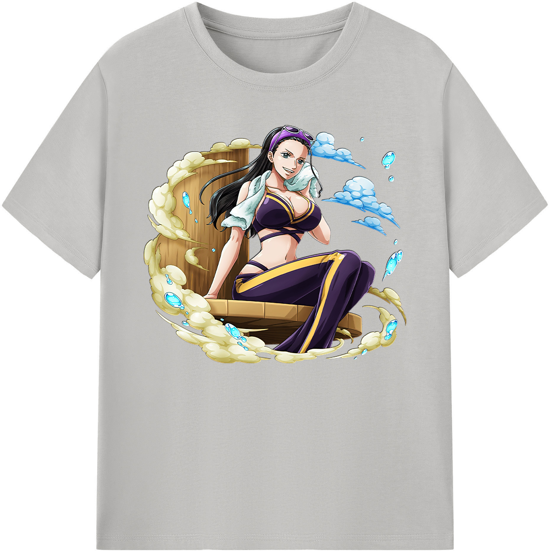 ワンピース ニコ・ロビン ONE PIECE Nico Robin 綿100％ メンズ半袖Tシャツ｜肌触りやわらか＆通気性