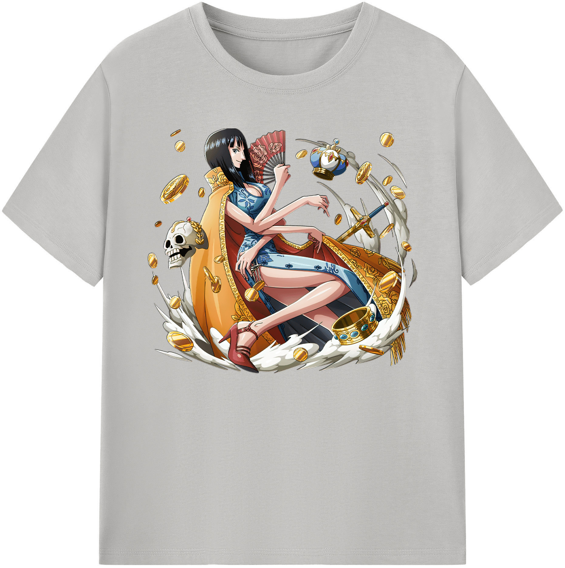 ワンピース ニコ・ロビン ONE PIECE Nico Robin 綿100％ メンズ半袖Tシャツ｜肌触りやわらか＆通気性