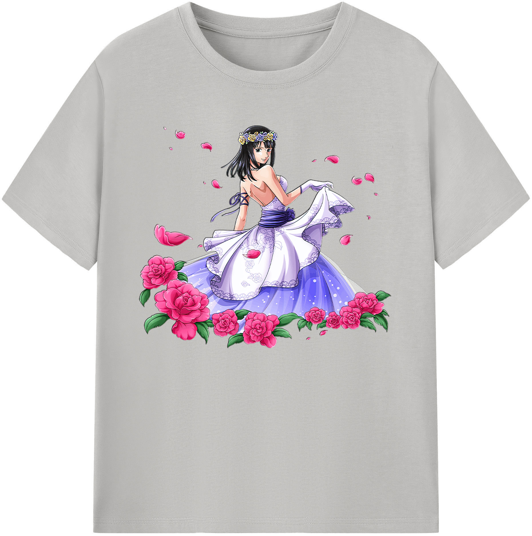 ワンピース ニコ・ロビン ONE PIECE Nico Robin 綿100％ メンズ半袖Tシャツ｜肌触りやわらか＆通気性