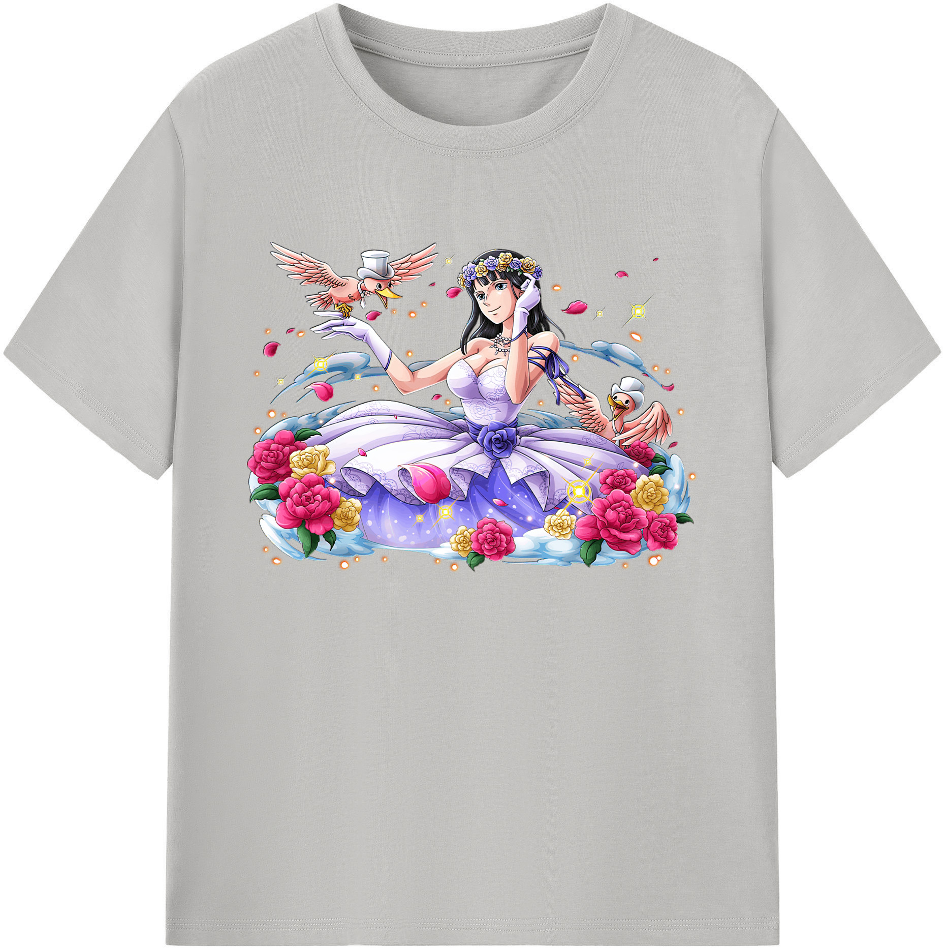 ワンピース ニコ・ロビン ONE PIECE Nico Robin 綿100％ メンズ半袖Tシャツ｜肌触りやわらか＆通気性