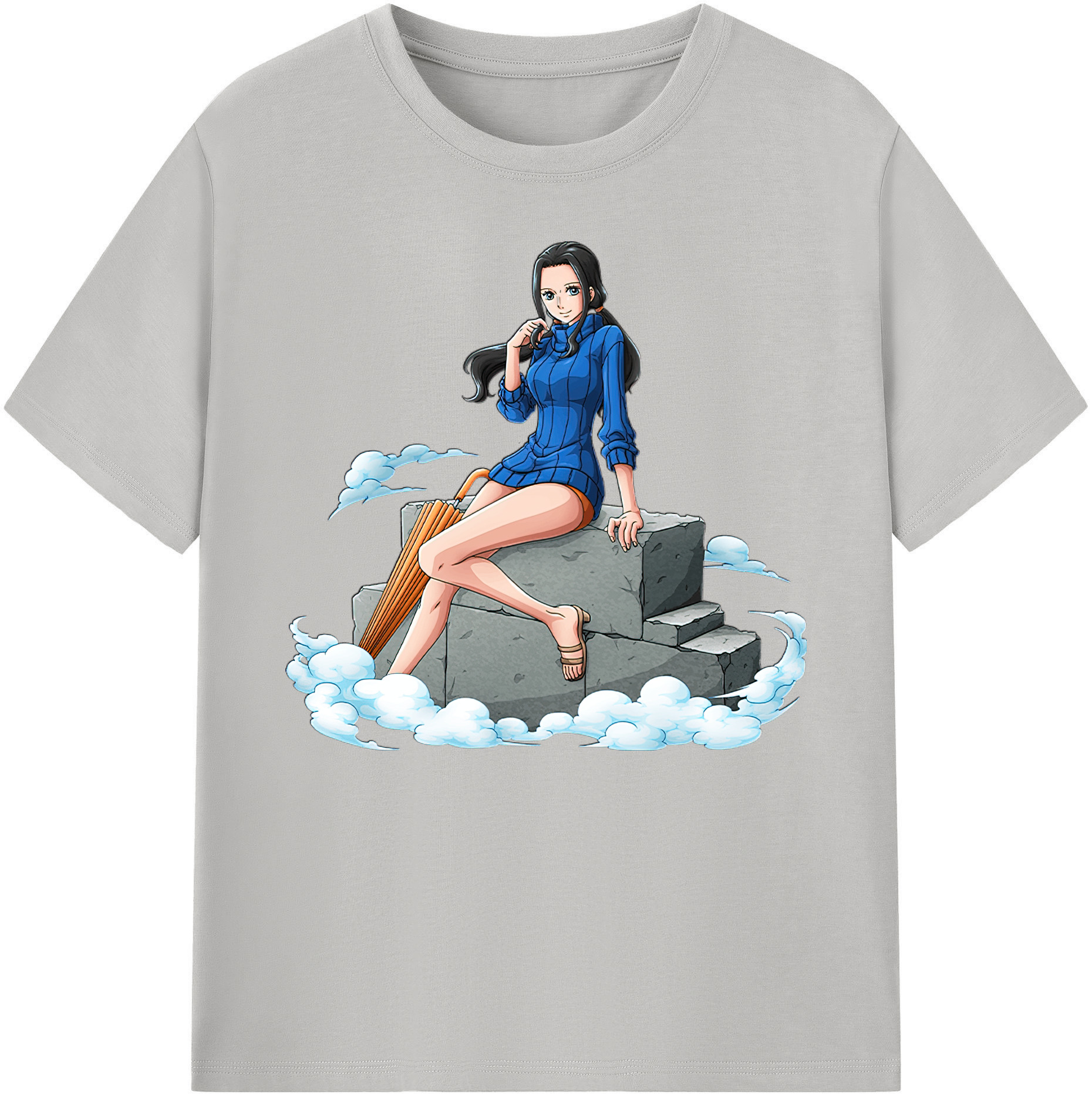 ワンピース ニコ・ロビン ONE PIECE Nico Robin 綿100％ メンズ半袖Tシャツ｜肌触りやわらか＆通気性