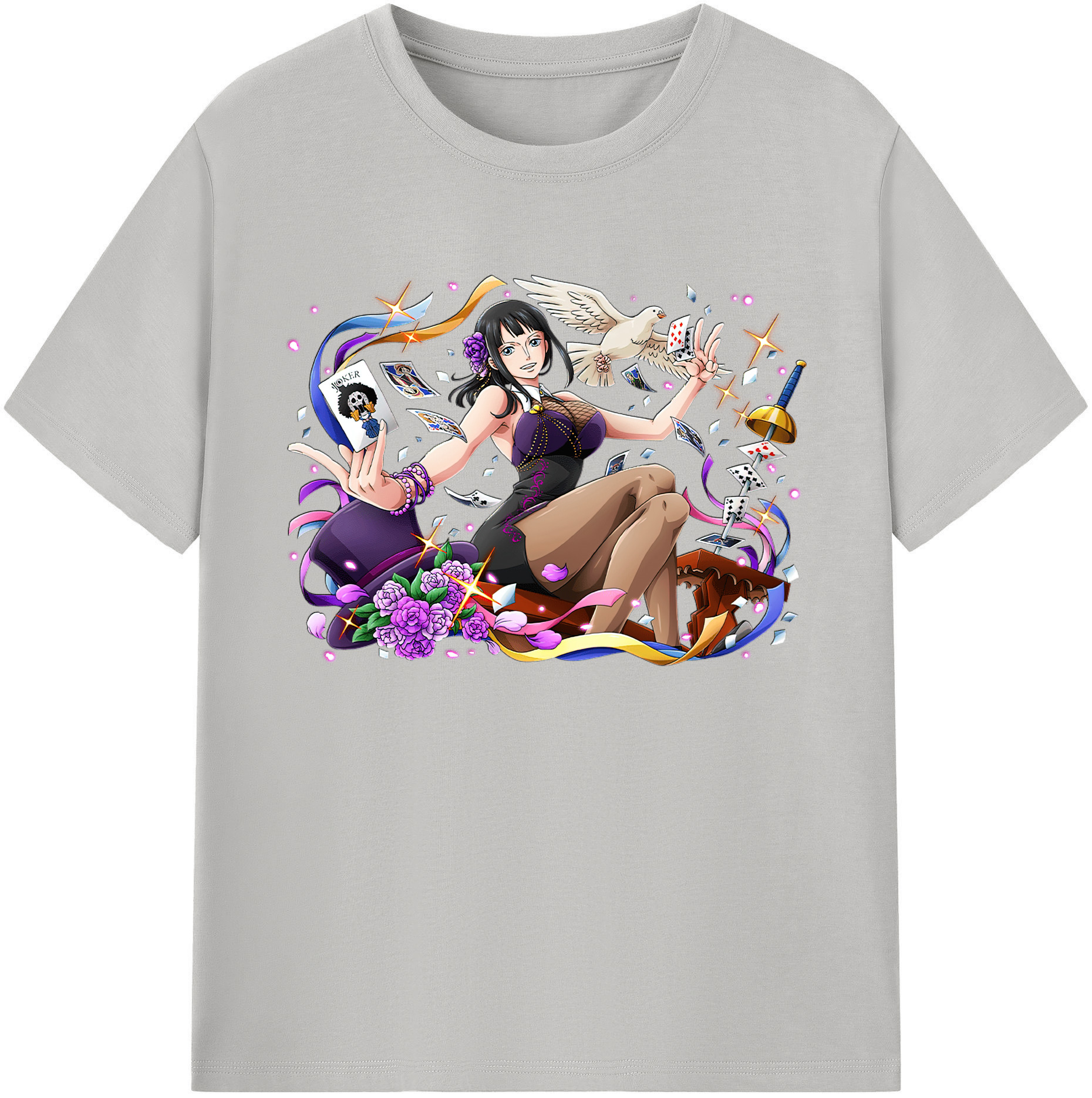ワンピース ニコ・ロビン ONE PIECE Nico Robin 綿100％ メンズ半袖Tシャツ｜肌触りやわらか＆通気性