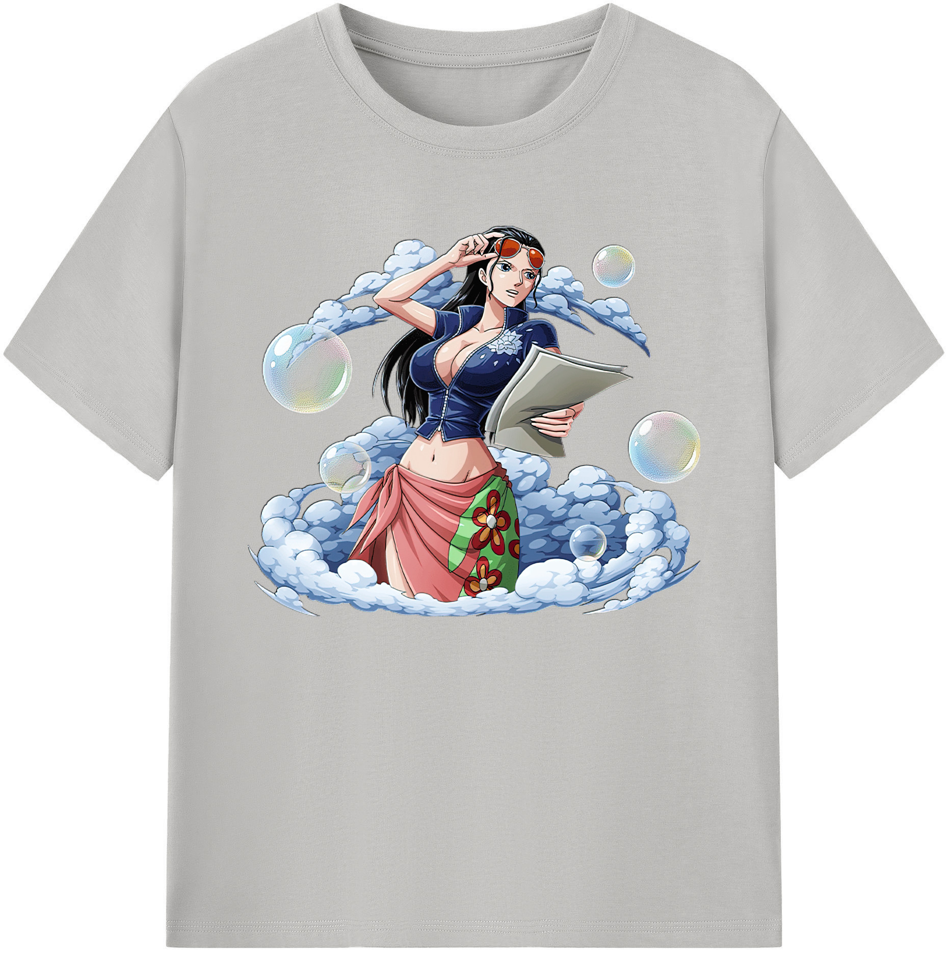 ワンピース ニコ・ロビン ONE PIECE Nico Robin 綿100％ メンズ半袖Tシャツ｜肌触りやわらか＆通気性