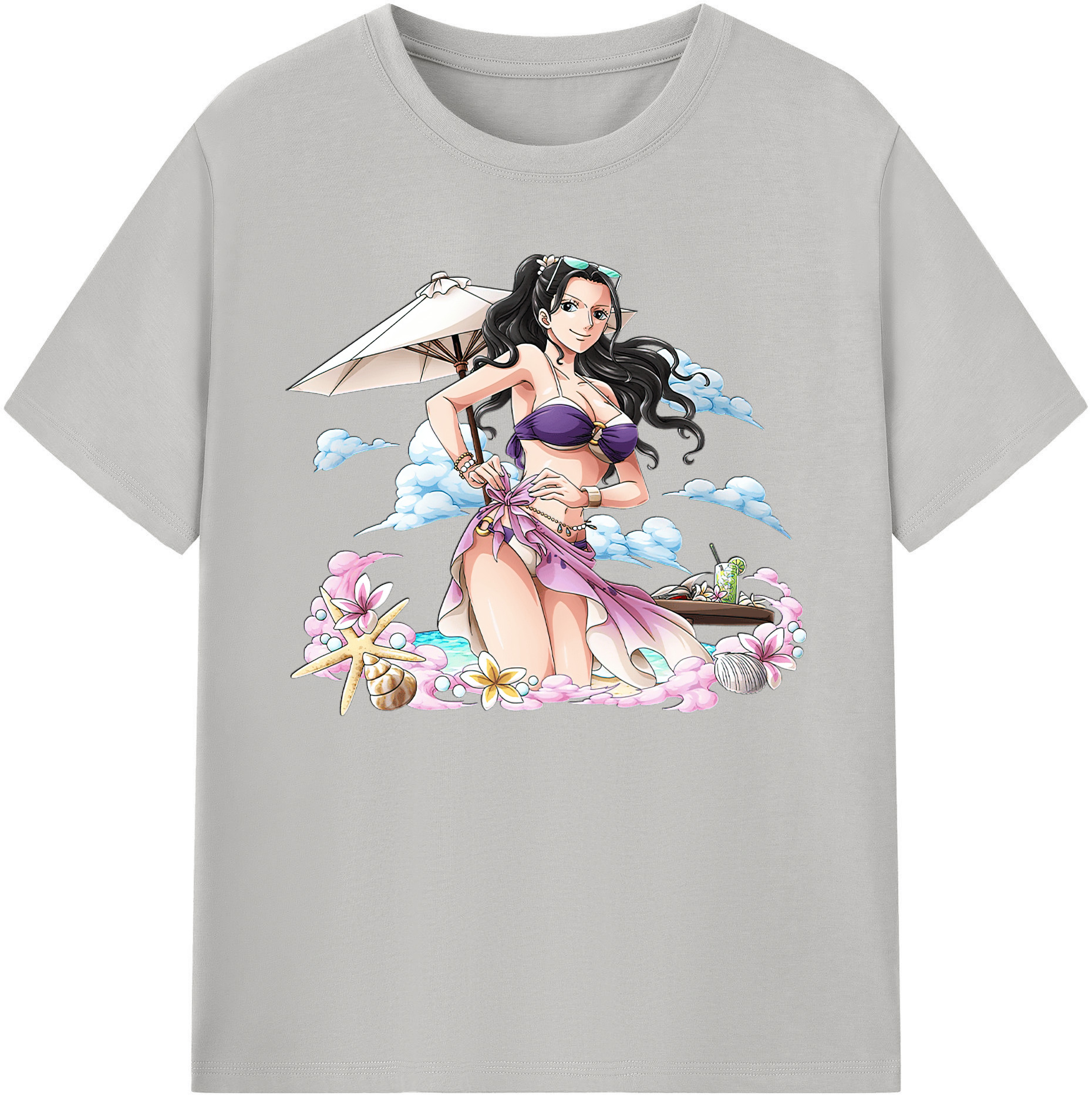 ワンピース ニコ・ロビン ONE PIECE Nico Robin 綿100％ メンズ半袖Tシャツ｜肌触りやわらか＆通気性