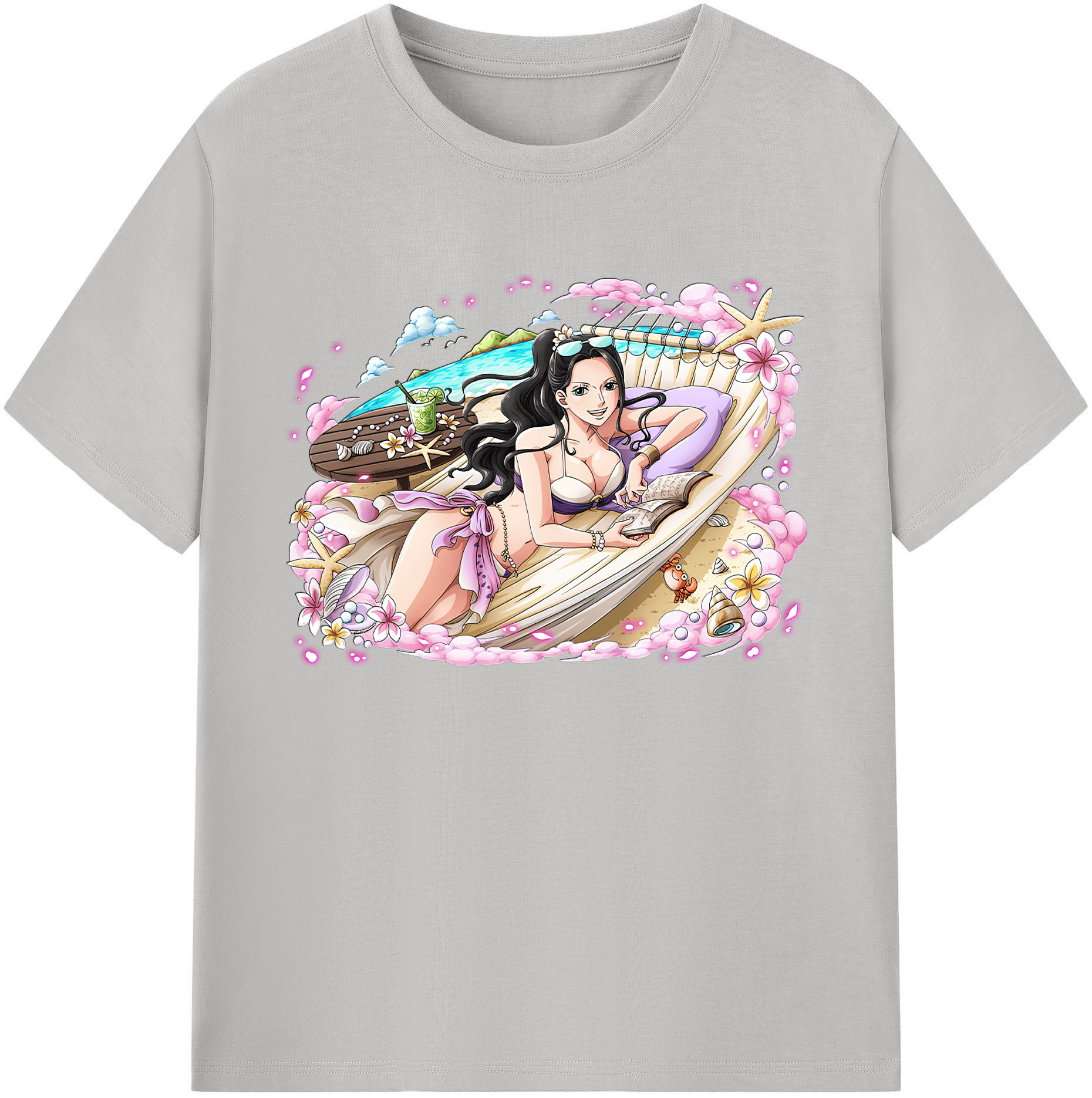 ワンピース ニコ・ロビン ONE PIECE Nico Robin 綿100％ メンズ半袖Tシャツ｜肌触りやわらか＆通気性