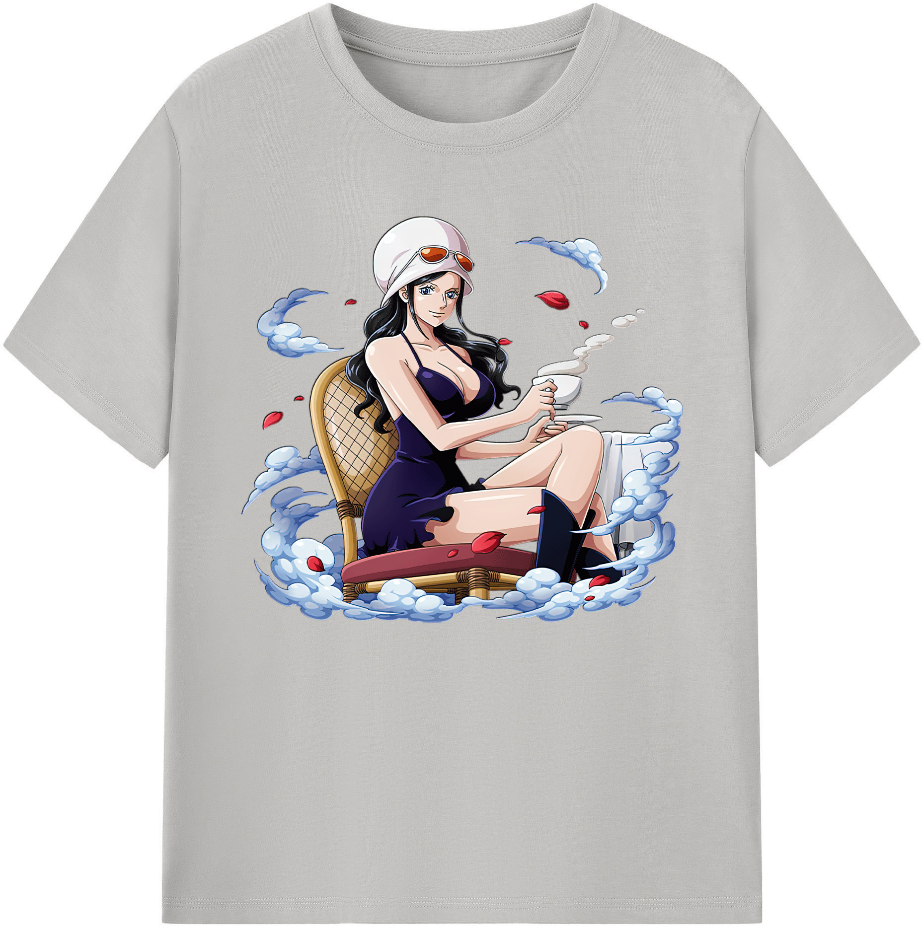 ワンピース ニコ・ロビン ONE PIECE Nico Robin 綿100％ メンズ半袖Tシャツ｜肌触りやわらか＆通気性