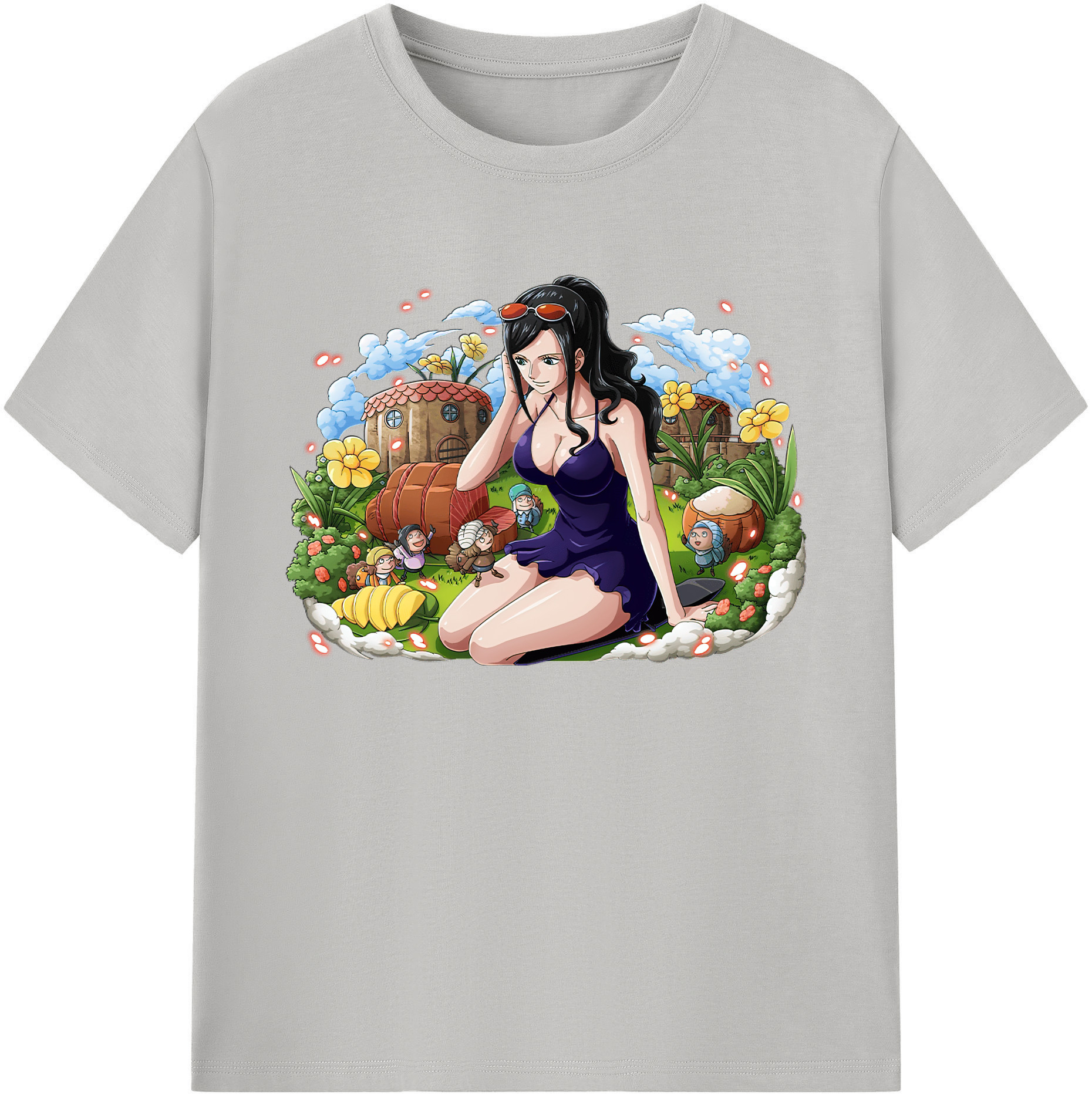 ワンピース ニコ・ロビン ONE PIECE Nico Robin 綿100％ メンズ半袖Tシャツ｜肌触りやわらか＆通気性