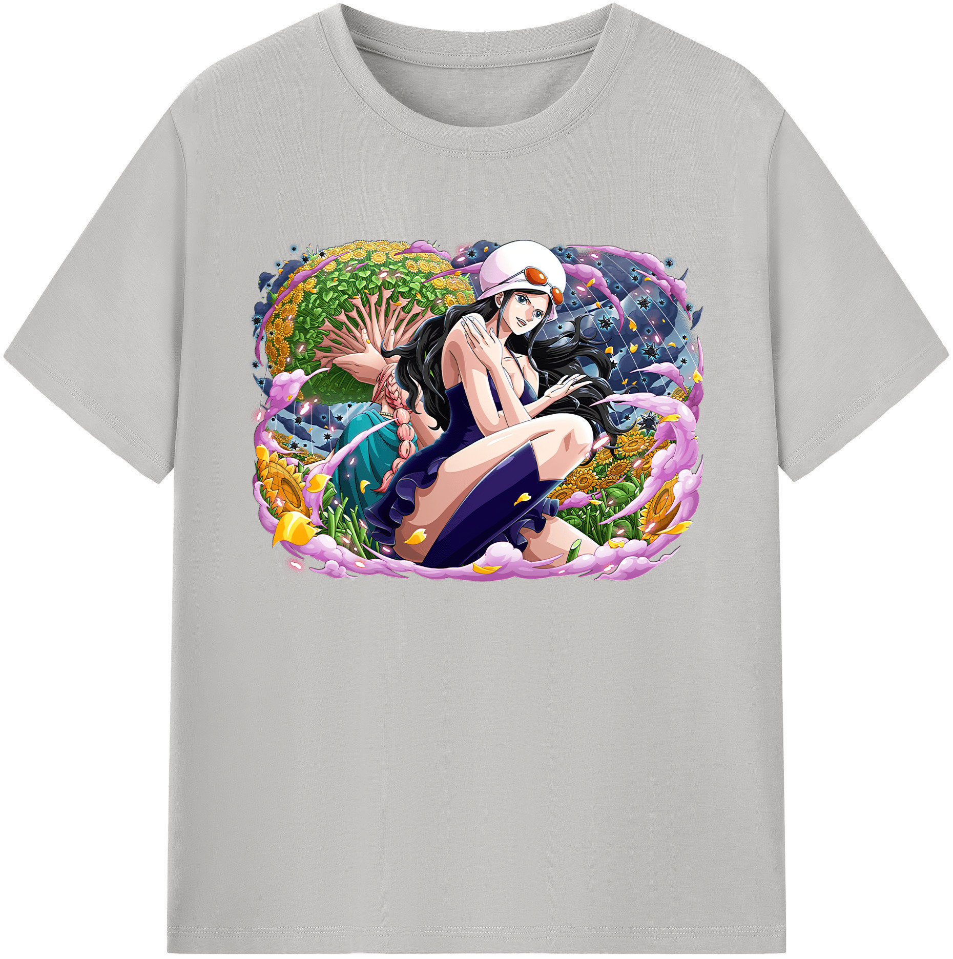 ワンピース ニコ・ロビン ONE PIECE Nico Robin 綿100％ メンズ半袖Tシャツ｜肌触りやわらか＆通気性